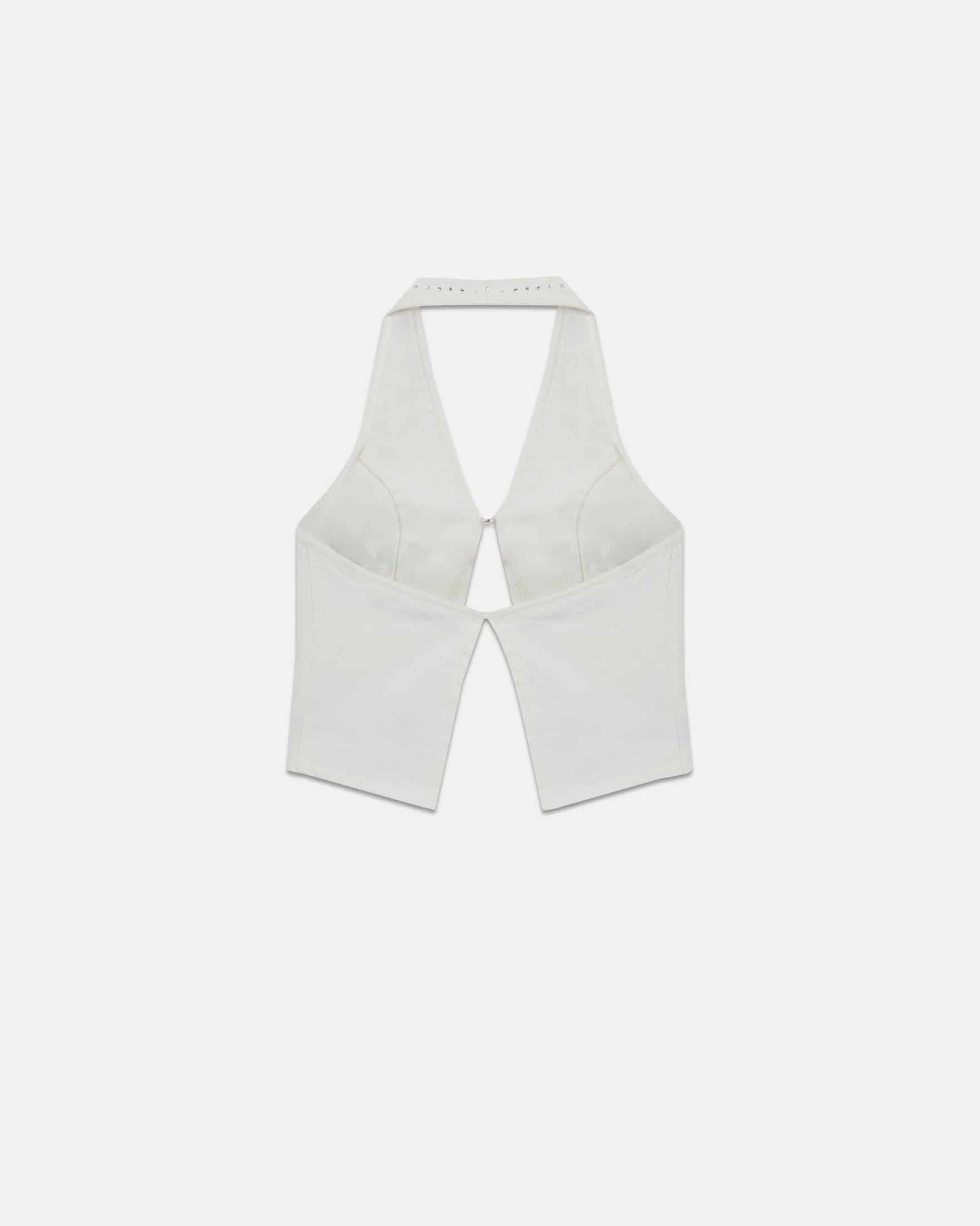 W Basics Rhinestone Top Vest White - miniatura 3