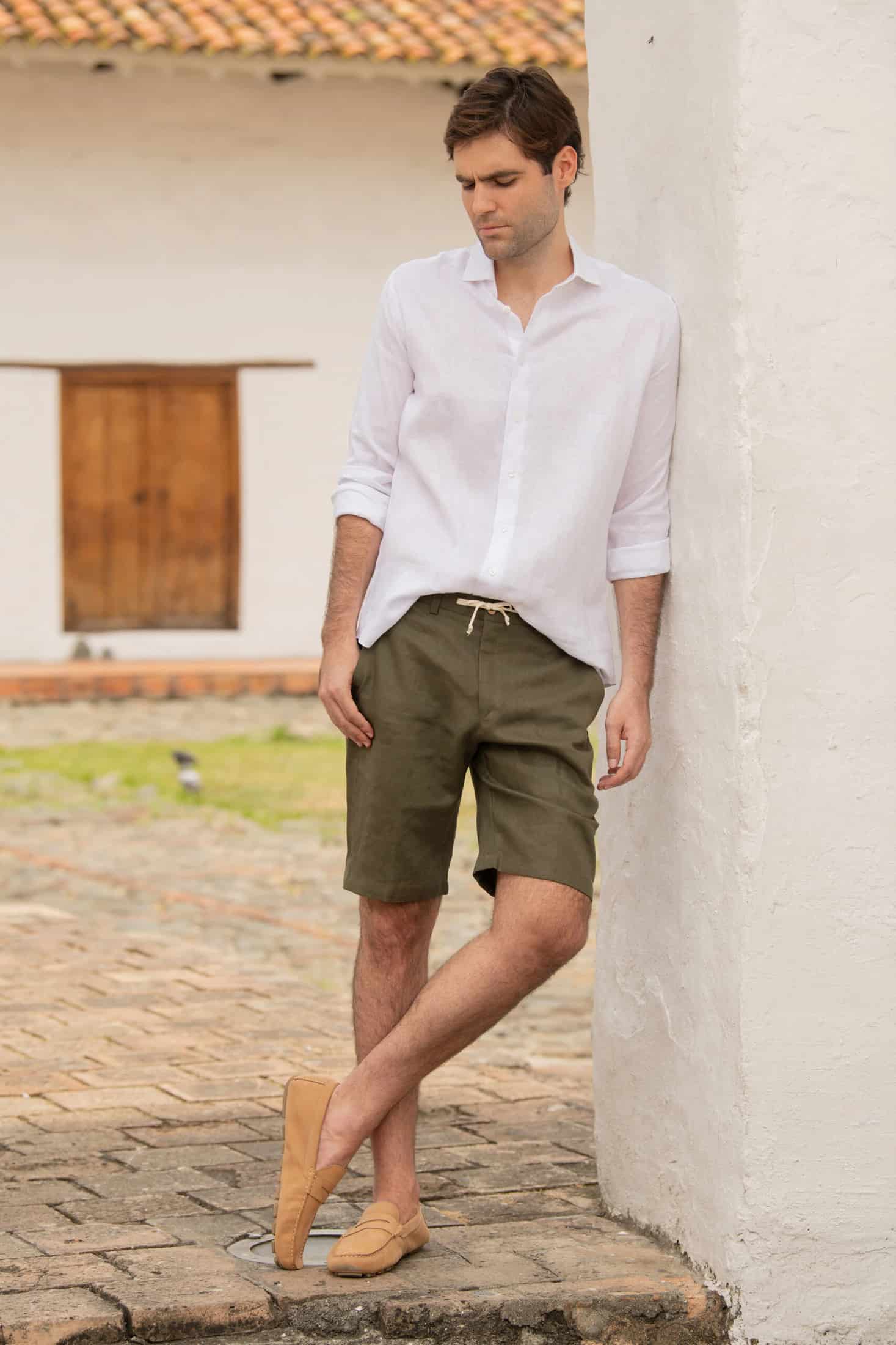 Camisa Classic Fit 100% Lino Blanco - miniatura 6