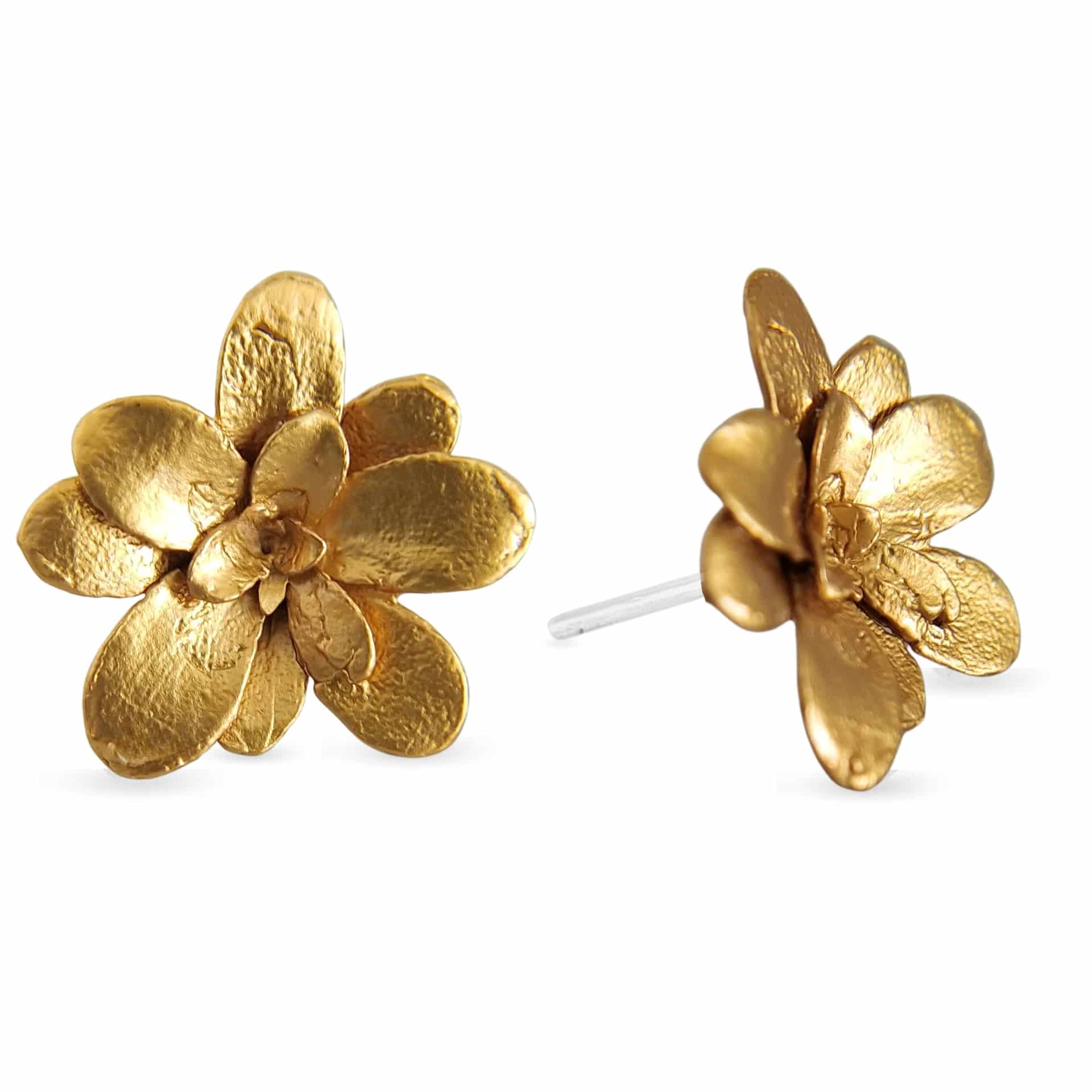 Aretes suculentas Cene en plata con baño de oro - miniatura 3