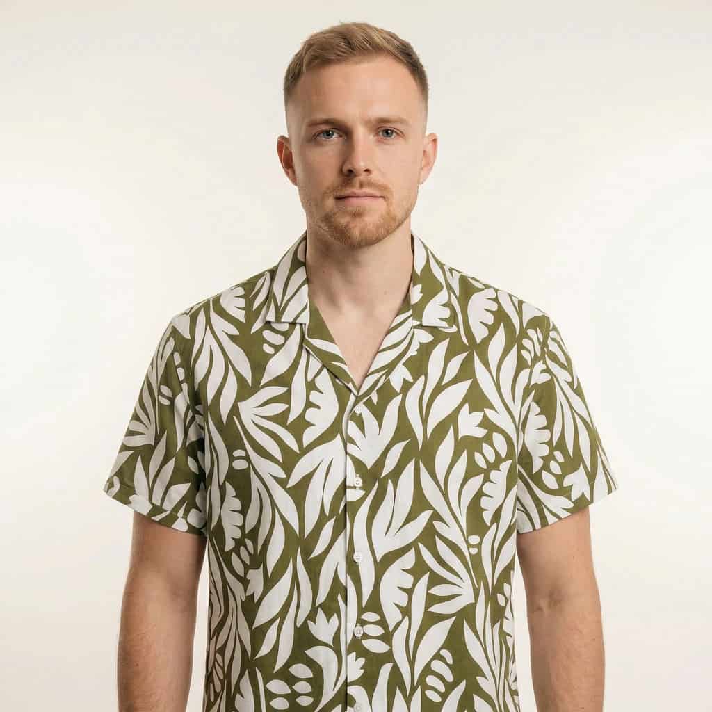 Camisa Bowling Estampada Verde C303 - miniatura 1