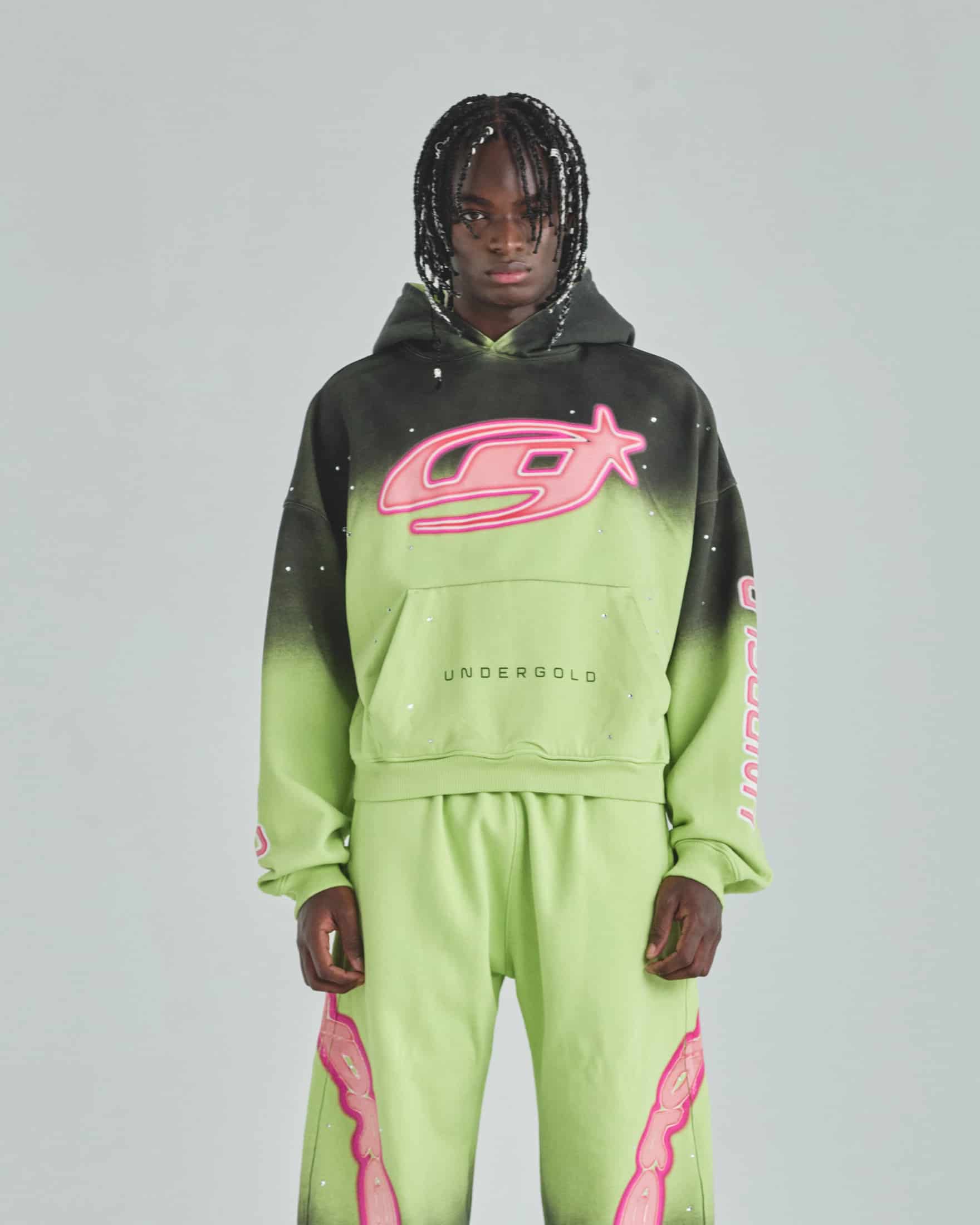 Act 1 Neon Boxy Fit Hoodie Faded Green - miniatura 2