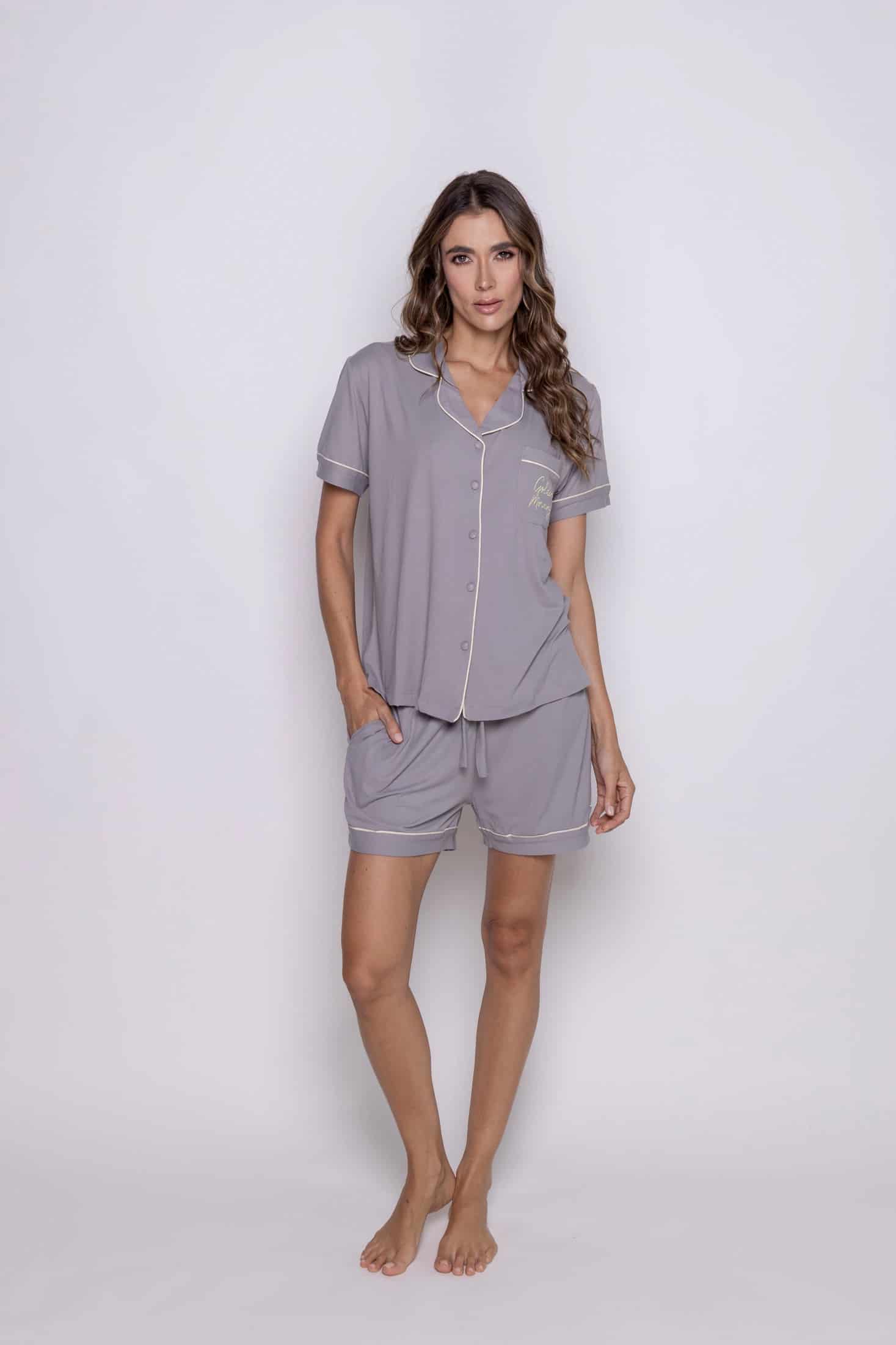 Conjunto short gris golden morning - miniatura 2