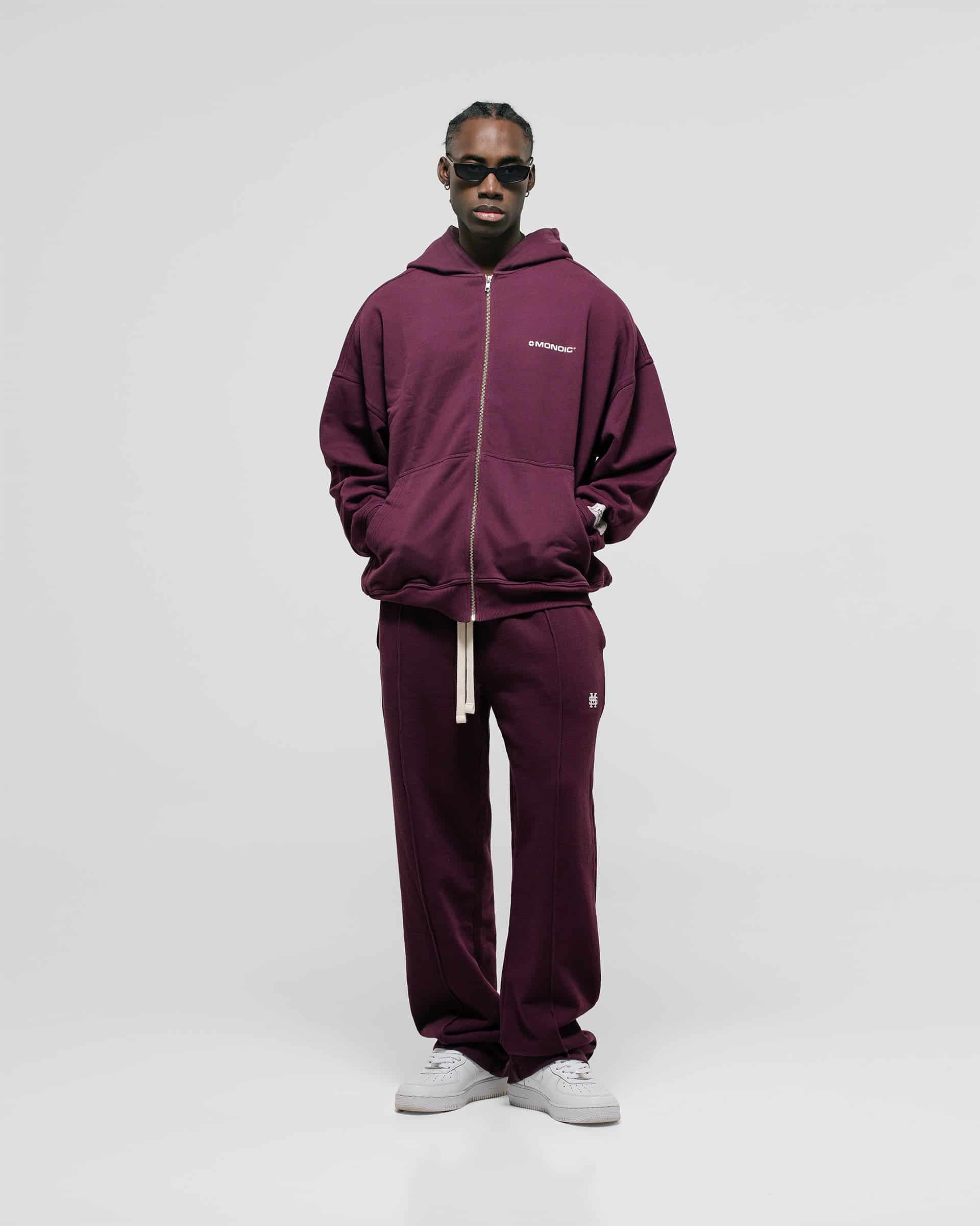 Zip Hoodie Oversized Básico V3 - Burgundy - miniatura 3