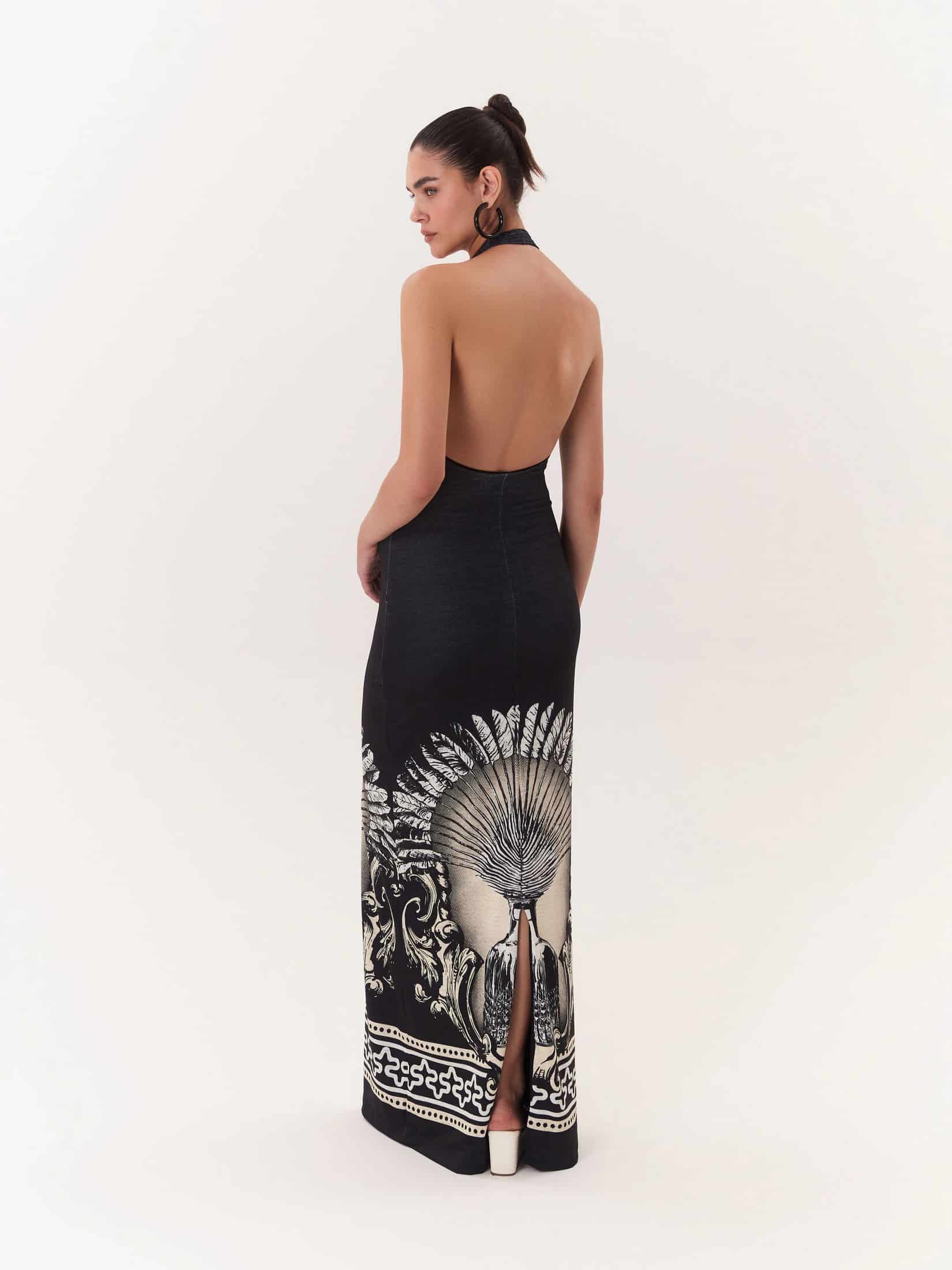 Halter Maxi Dress Solar - Negro - miniatura 3