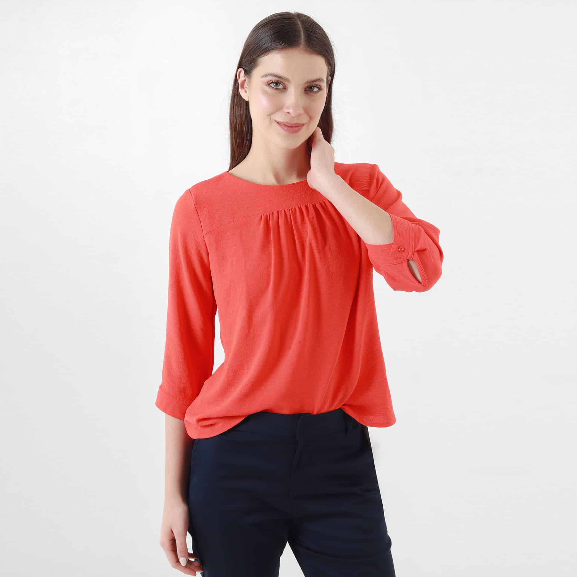 Blusa Cuello Redondo Manga 3Cuartos - miniatura 2