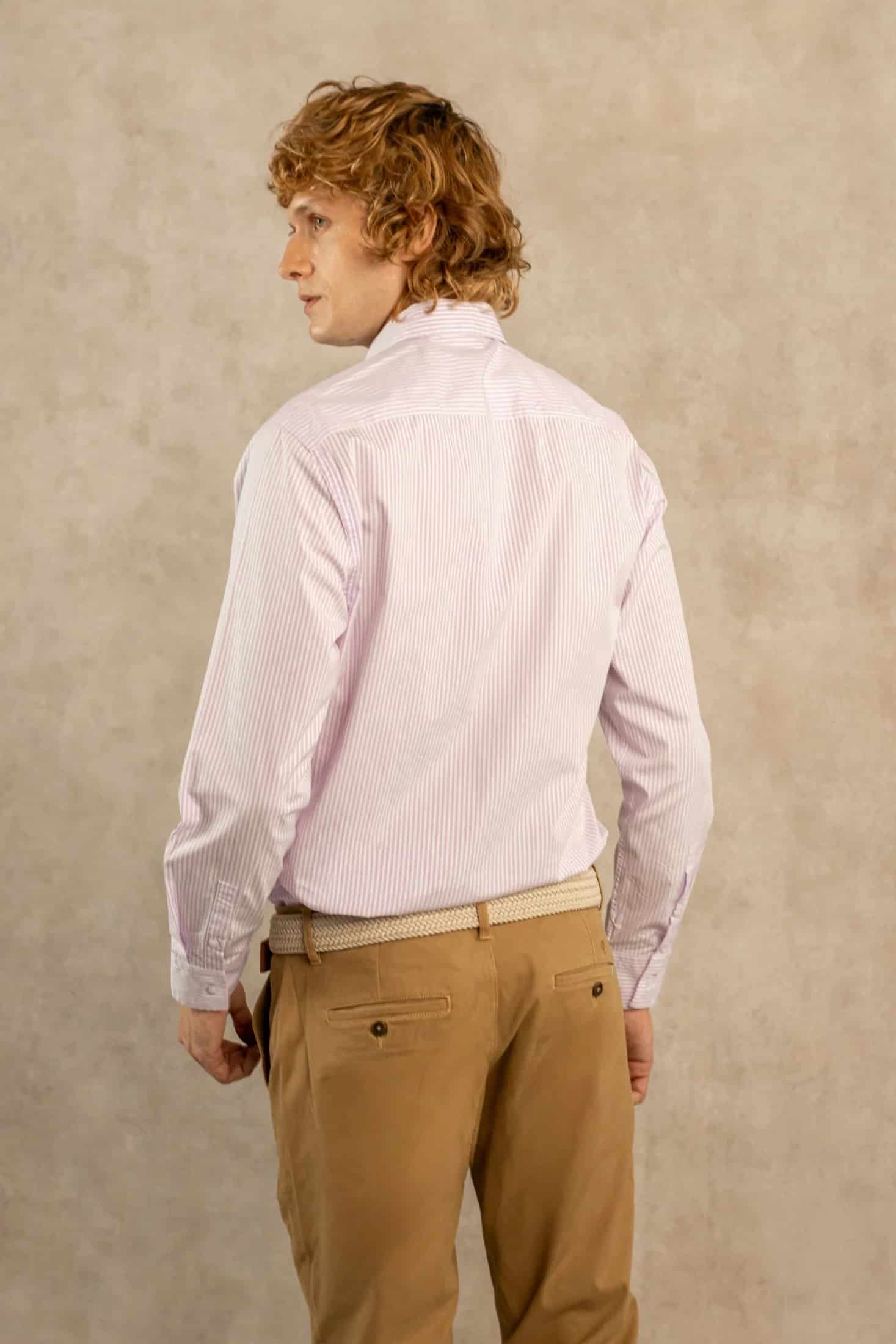 Camisa Antimanchas Popelina Rayas Lilac Logo Contraste - miniatura 10