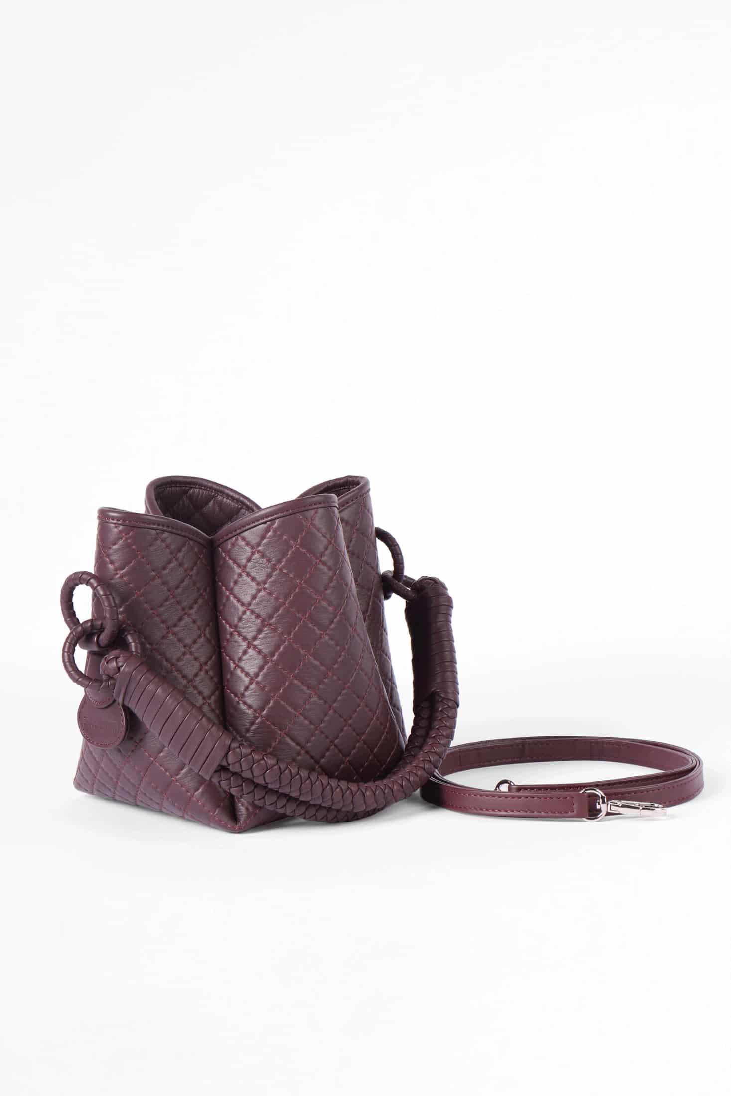 Tulip Mini Bucket Bag, Burgundy - miniatura 5