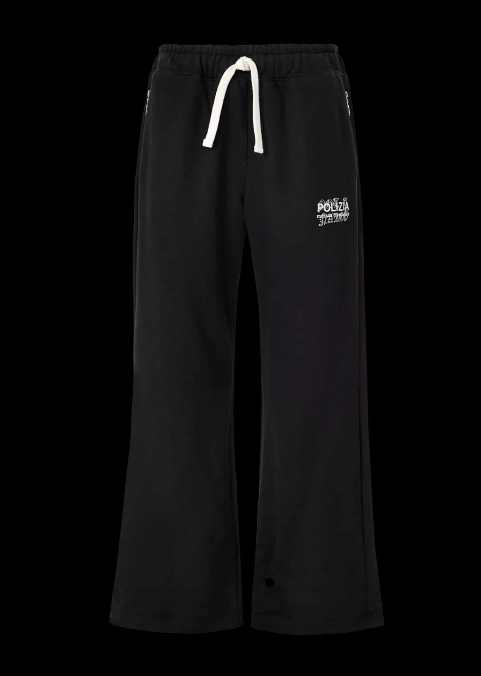 POLIZIA BLACK FLARED SWEATPANTS - miniatura 1