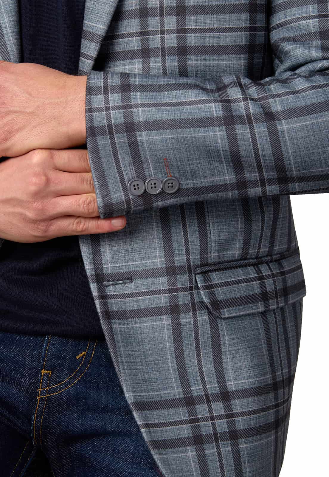 Blazer estampado negro a cuadros - miniatura 6
