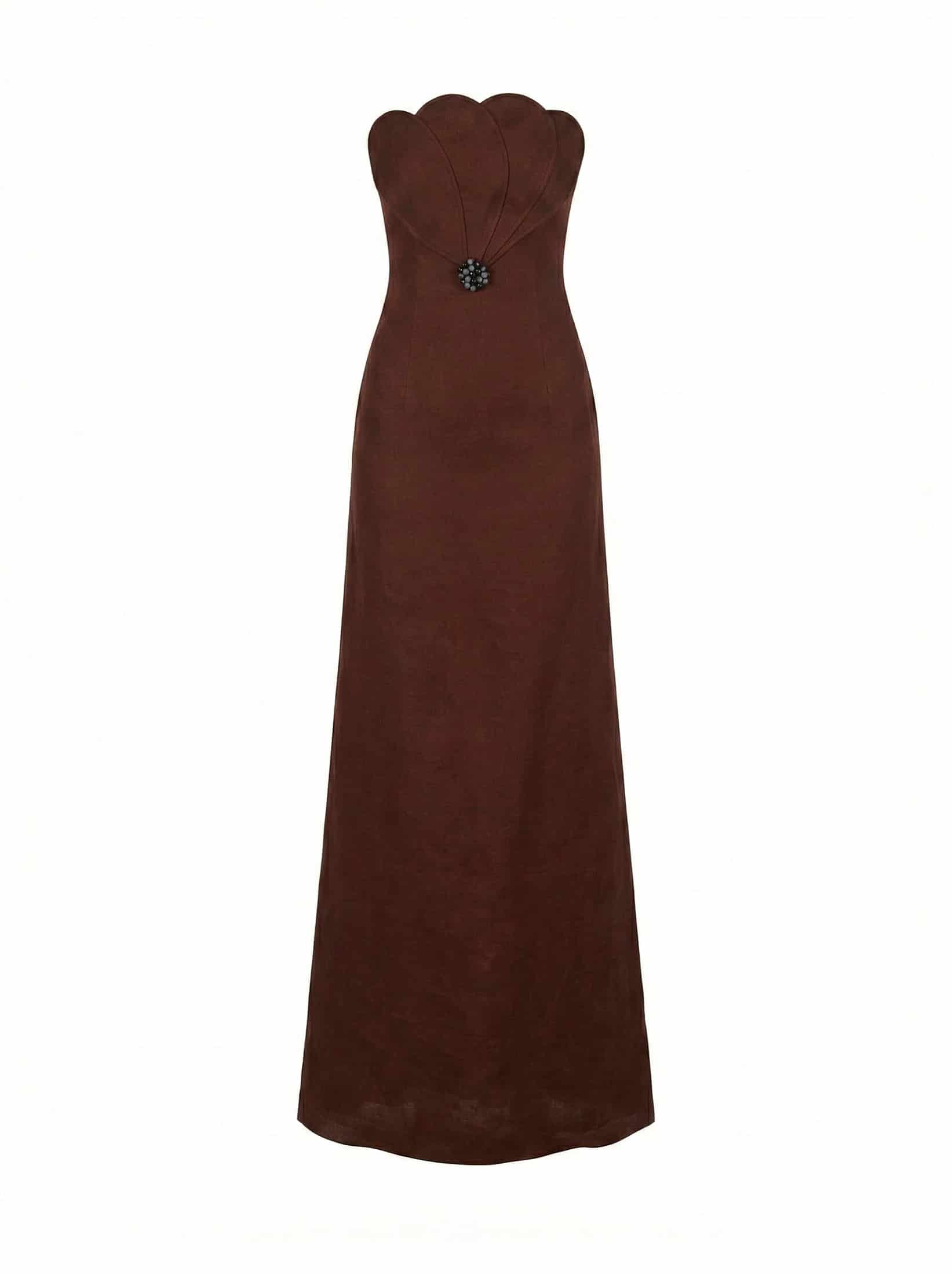 BIANCA DRESS UMBER BROWN - miniatura 1