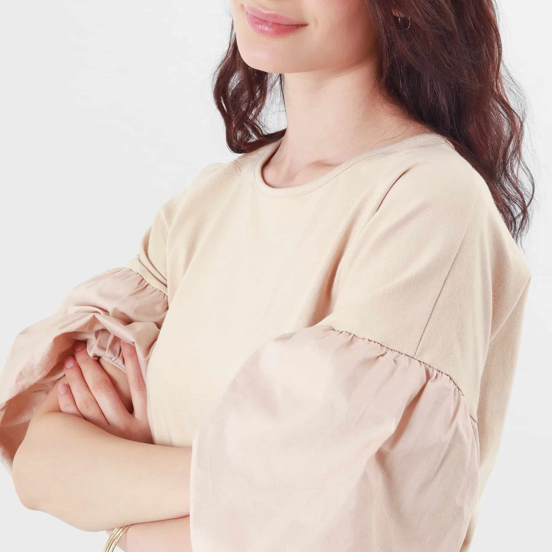 Camiseta crop ancha cuello redondo manga 3/4 para anudar en cintura - miniatura 10