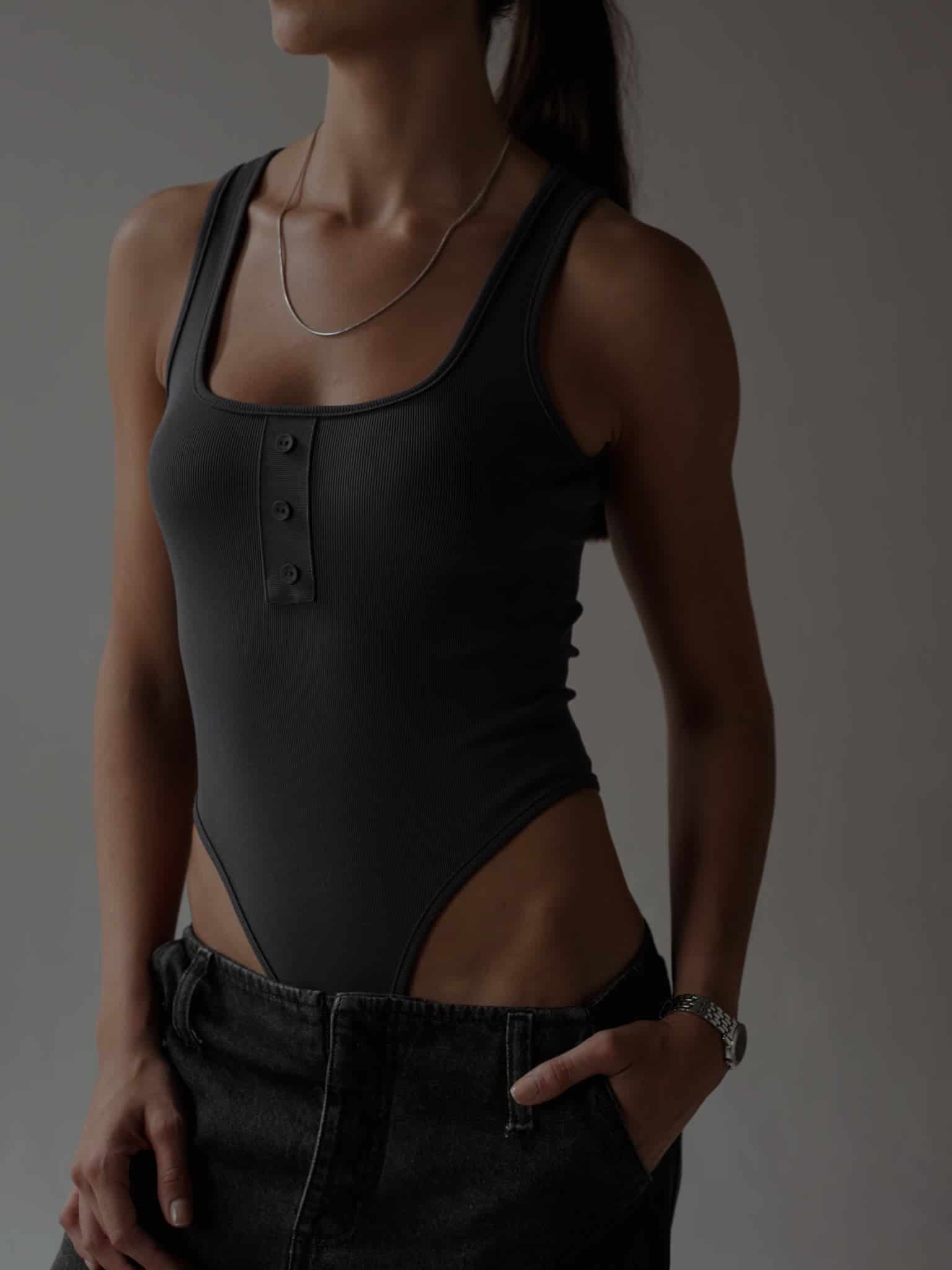 HALF BUTTON BODY - DARK GRAY - miniatura 13