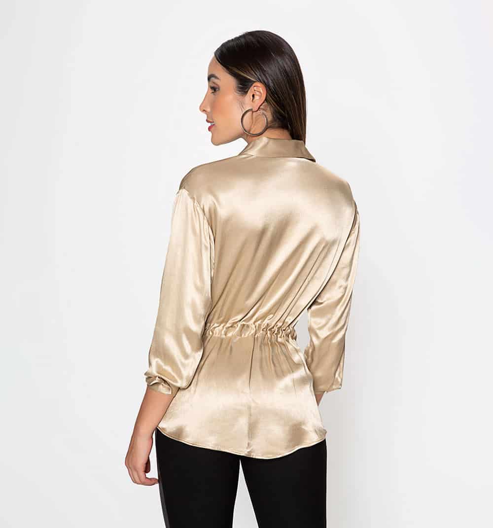 Blusa camisera manga larga con bolsillo - miniatura 5