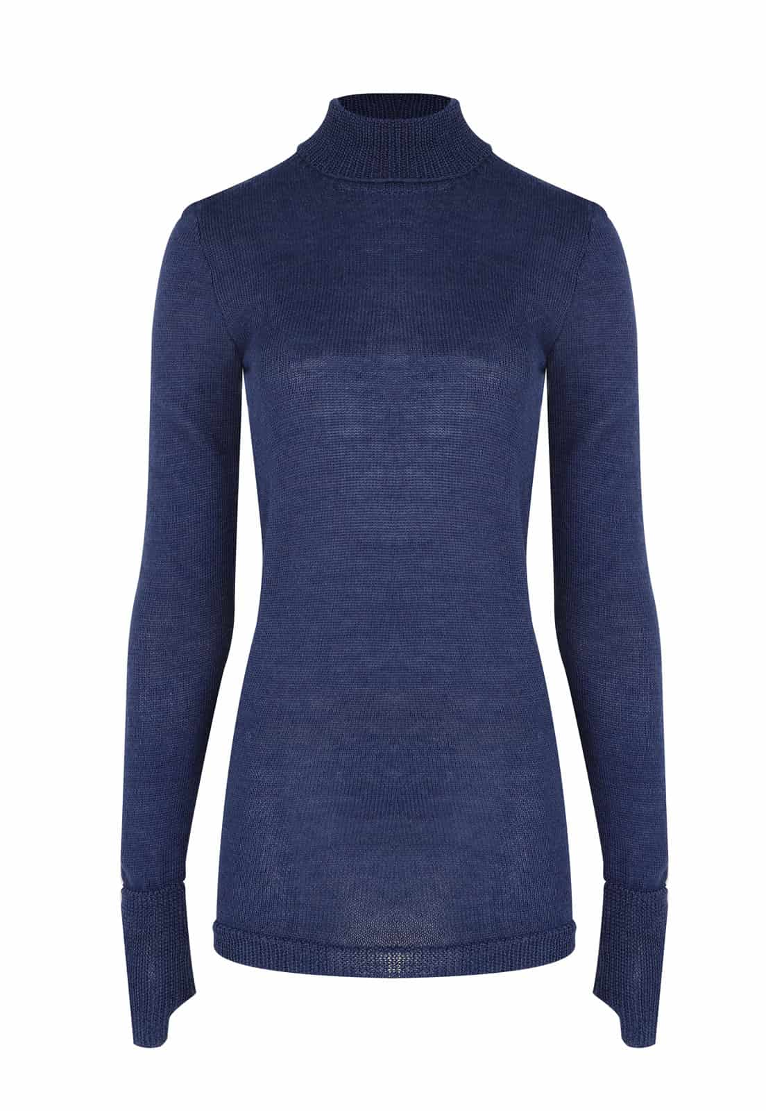 BABY ALPACA SILK KNITTED TURTLENECK SWEATER - miniatura 12