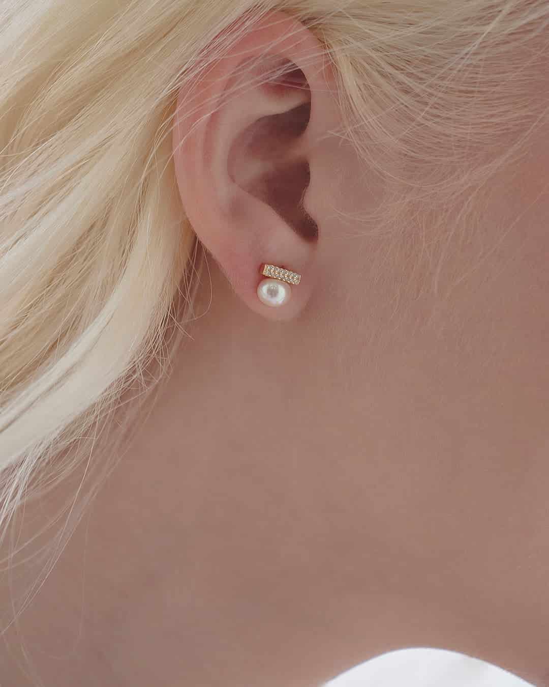 Aretes Perla y Cristales - miniatura 4