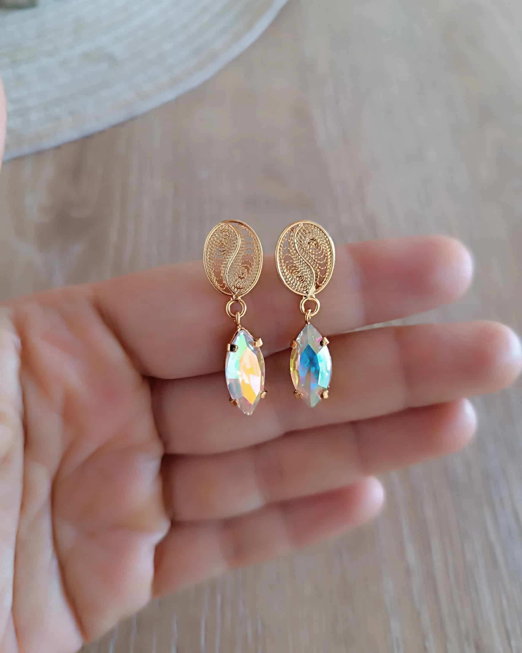 Aretes granito de café y cristal boreal - miniatura 6