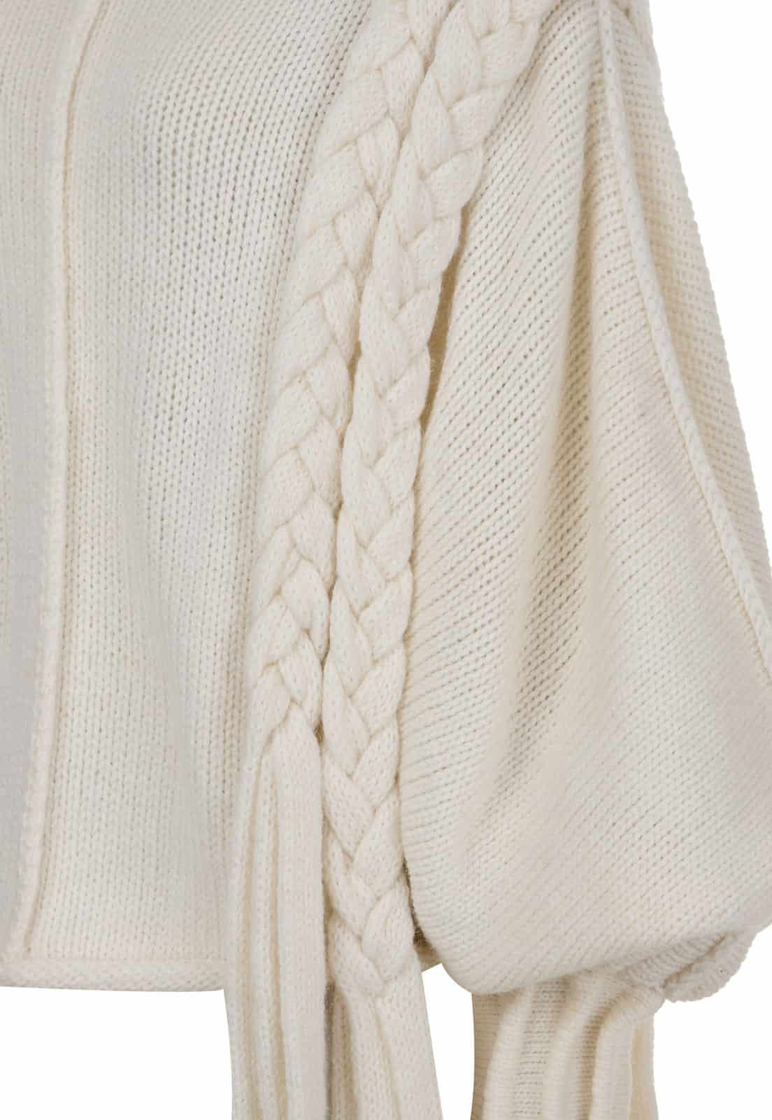 KNITTED SWEATER WITH LONG BRAIDS - miniatura 5