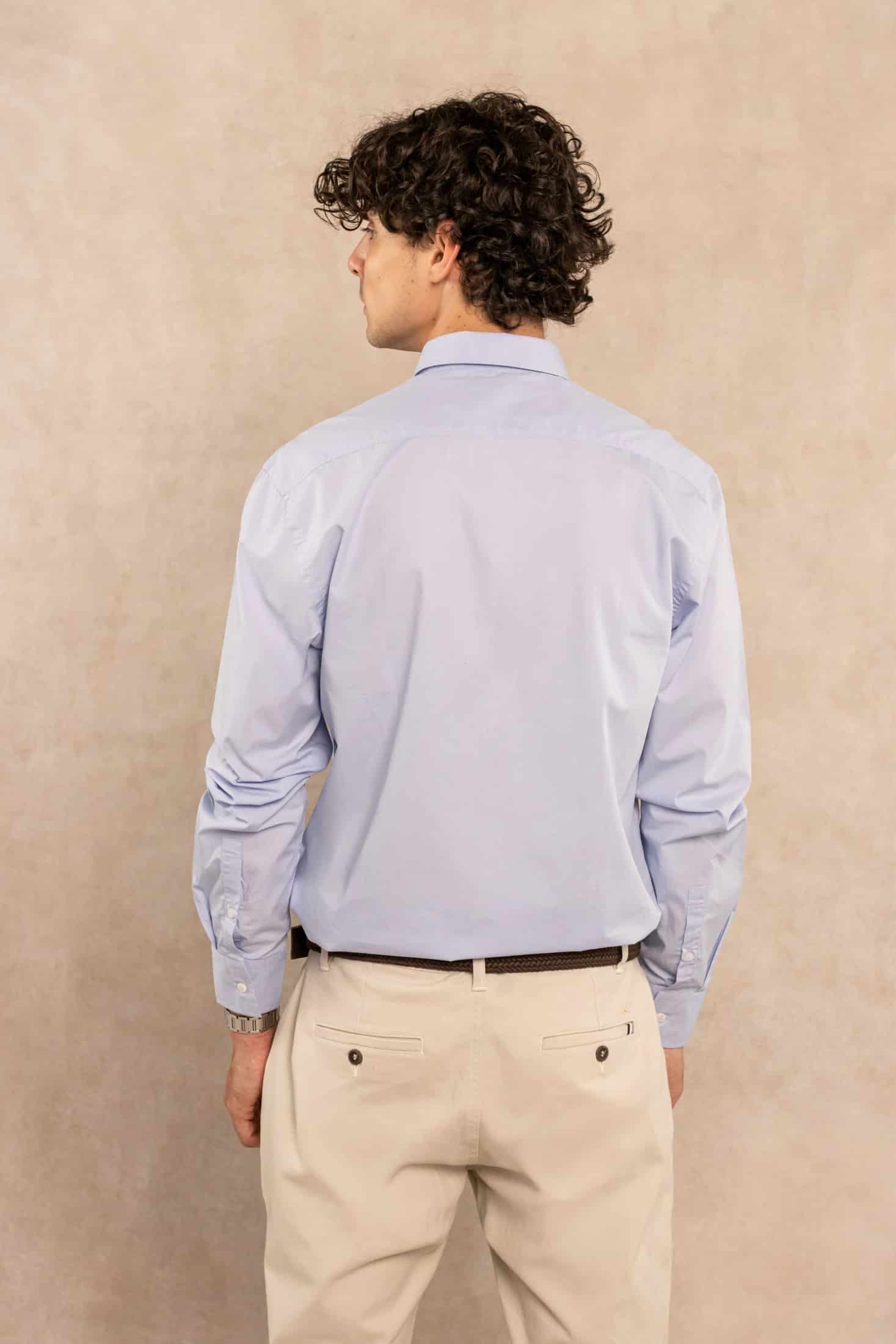 Camisa Antimanchas Popelina Light Blue - Talla Regular - miniatura 5
