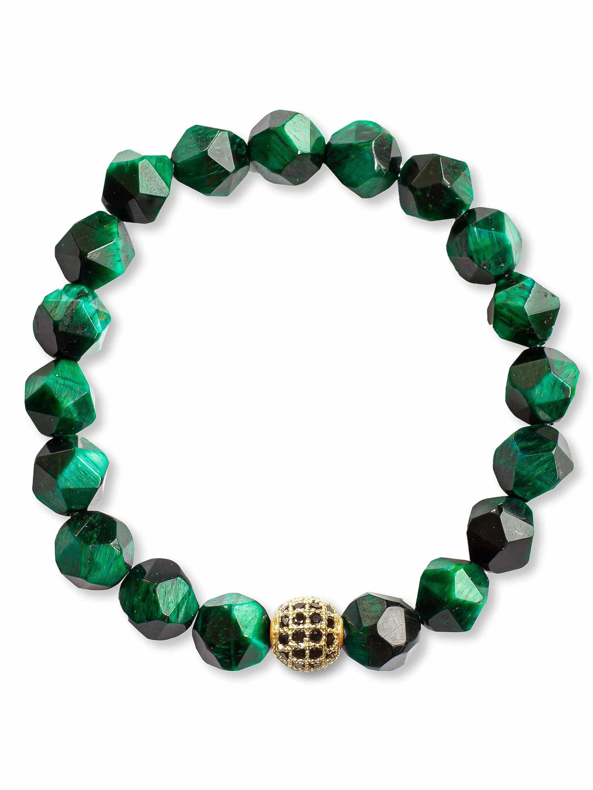Brazalete Ojo de Tigre Verde Facetado 8mm - miniatura 6