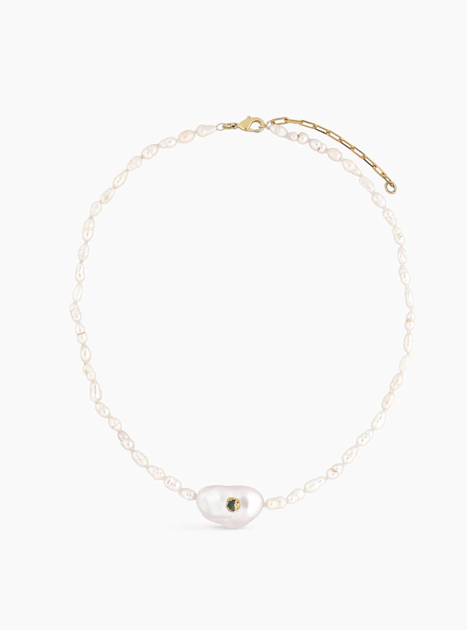 Emerald Pearl Necklace - miniatura 1