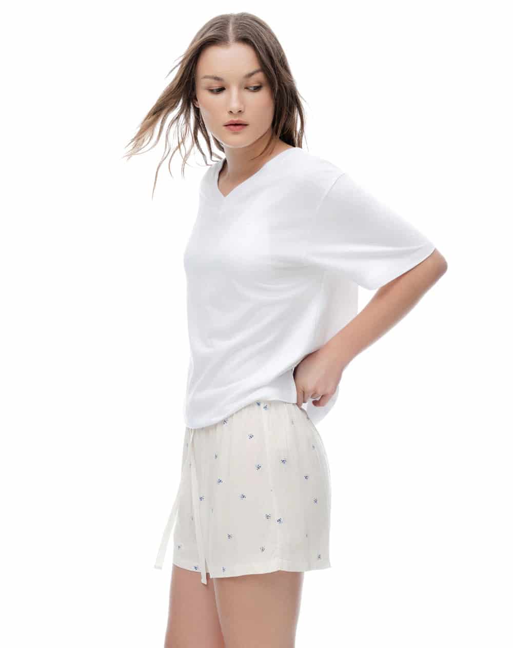 Short blanco estampado mujer - miniatura 3
