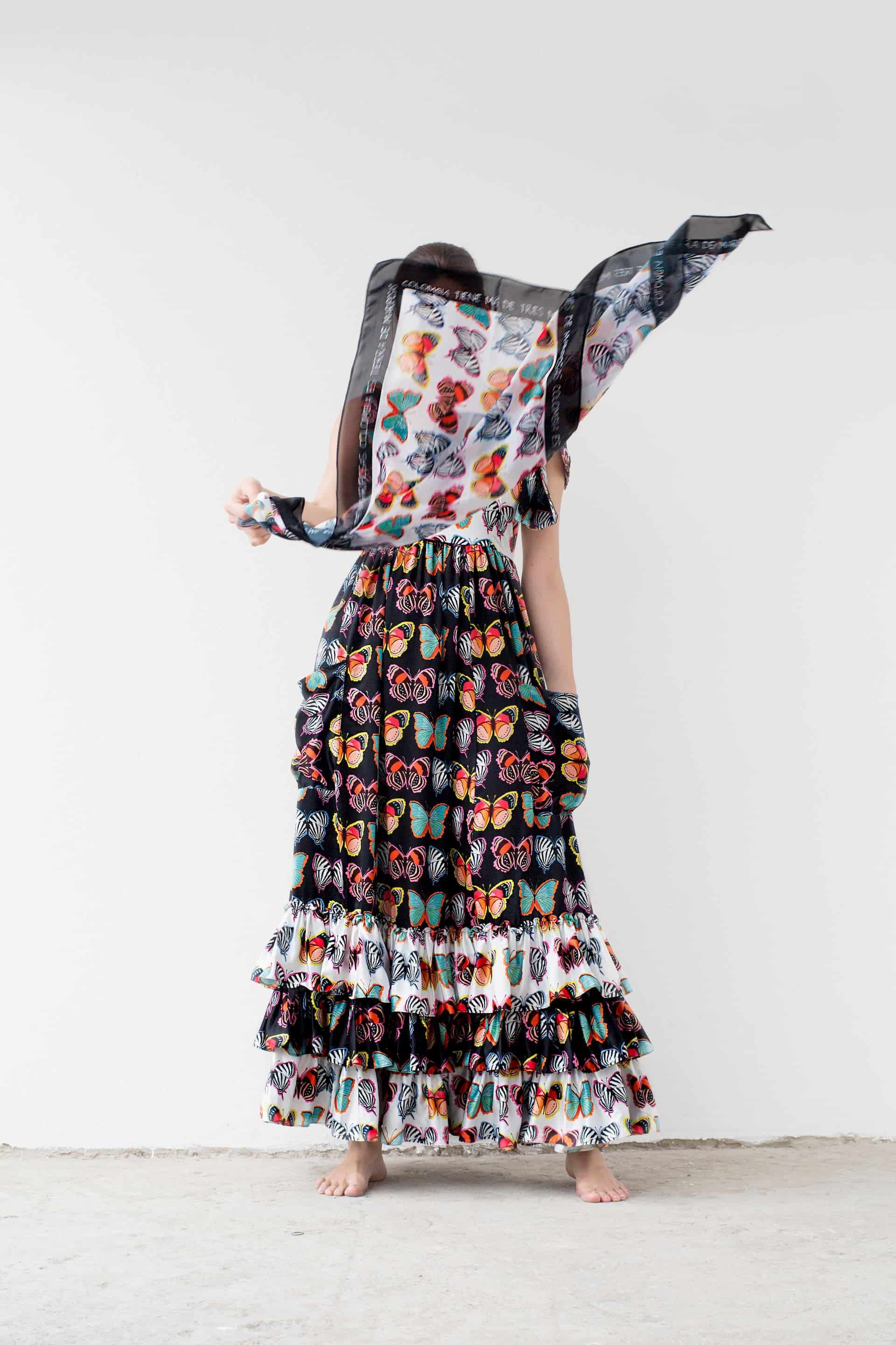 Maxi Vestido Tierra de Mariposas Negro - miniatura 4