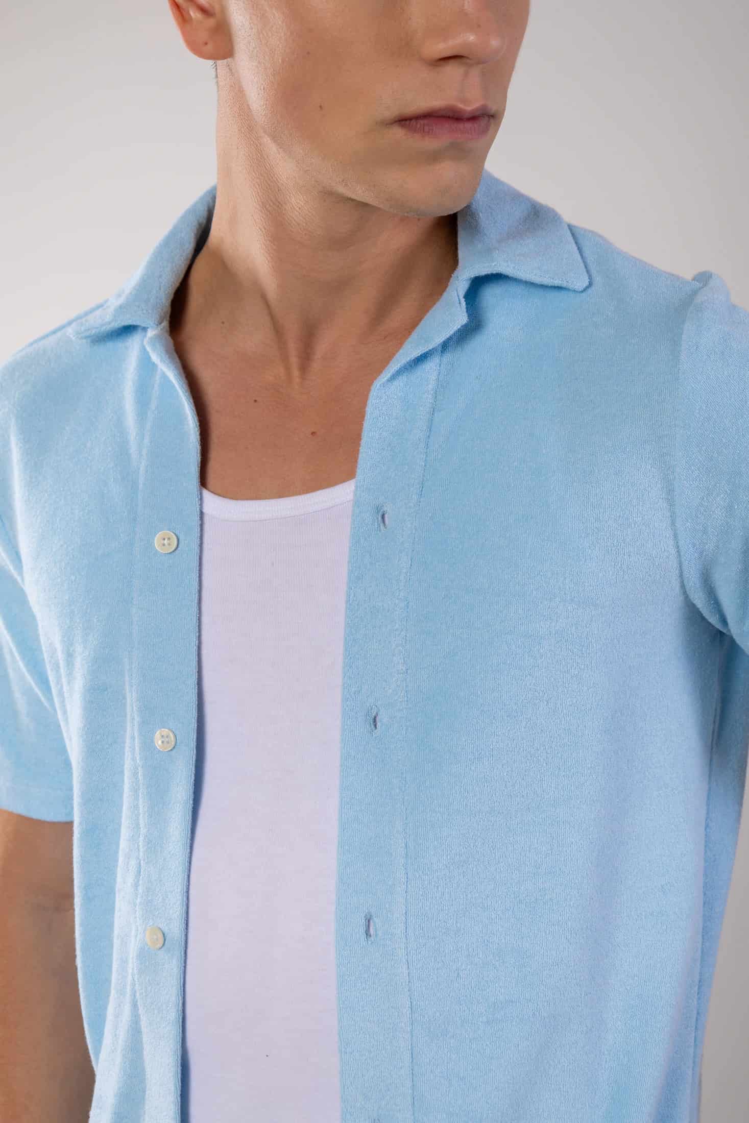 Men's hemp shirt light blue - miniatura 2
