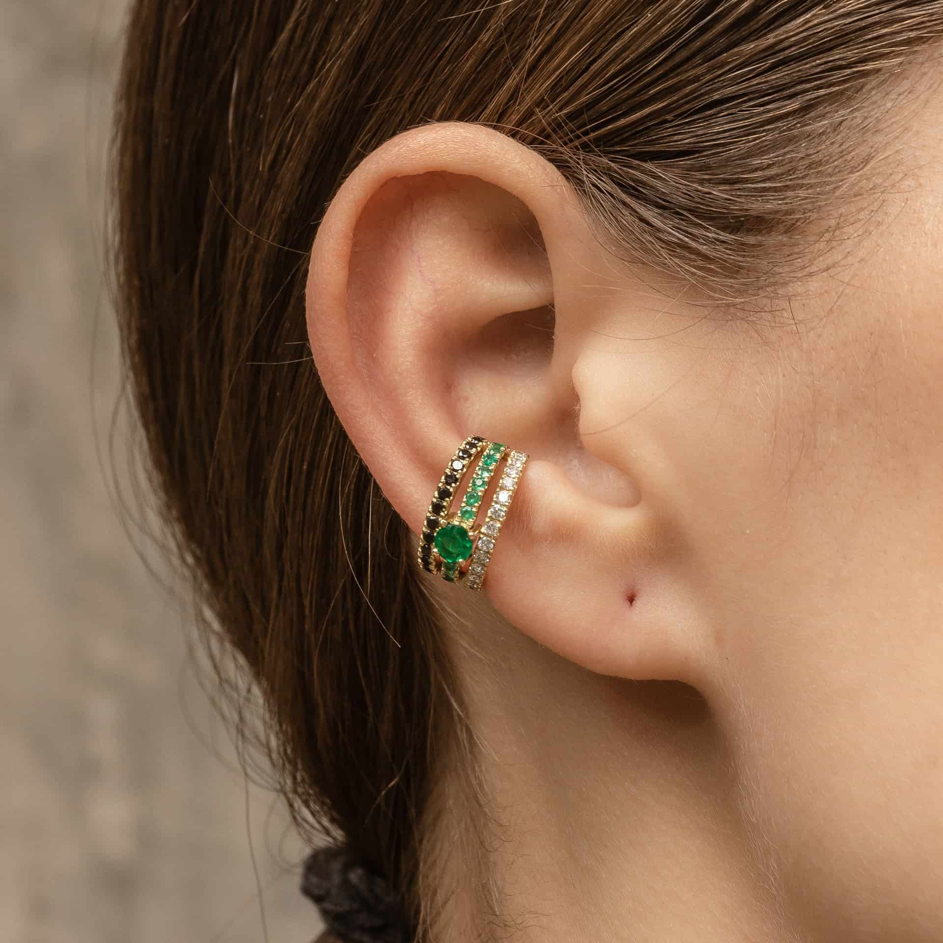 Ear Cuff Green Snake Bite - miniatura 3