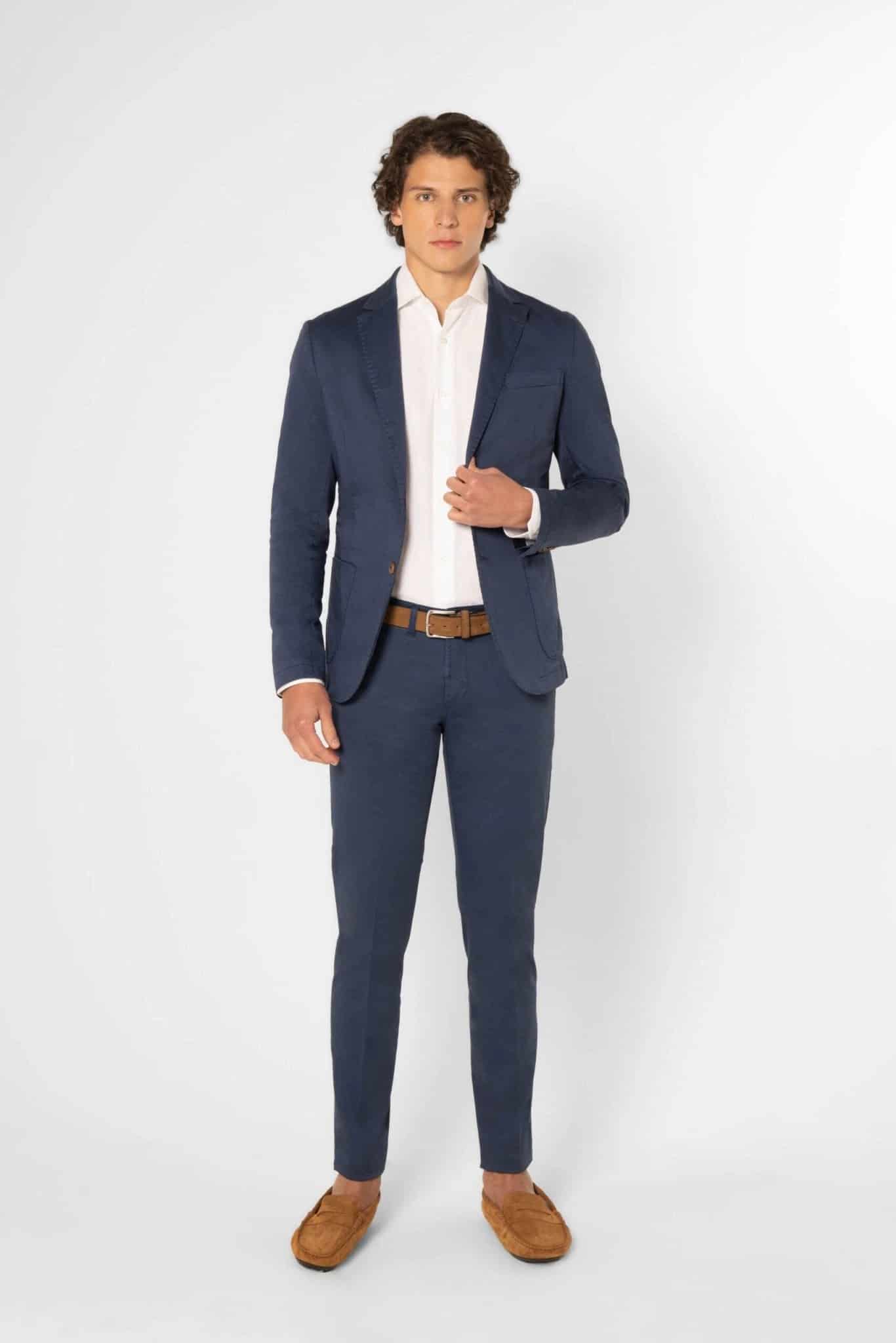 Men's mixed fabric blazer blue new sienna - miniatura 6
