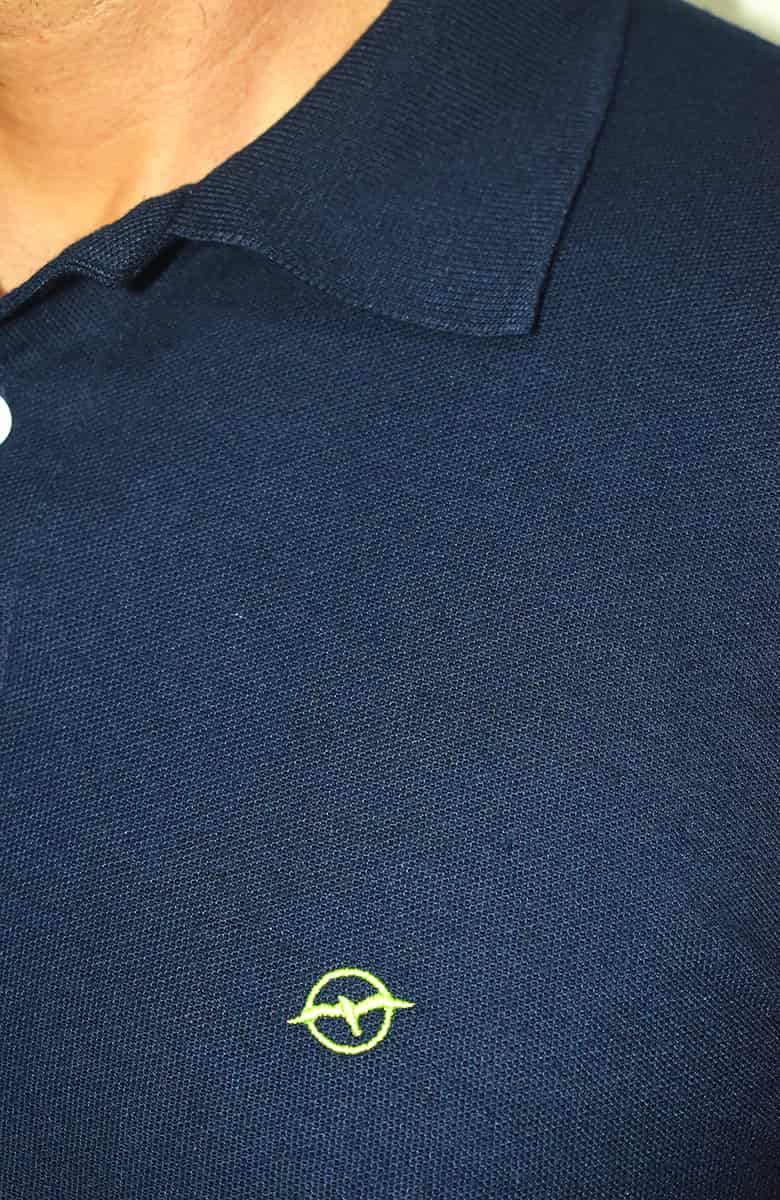 Camiseta Polo Azul Oscuro Para Hombre - miniatura 2