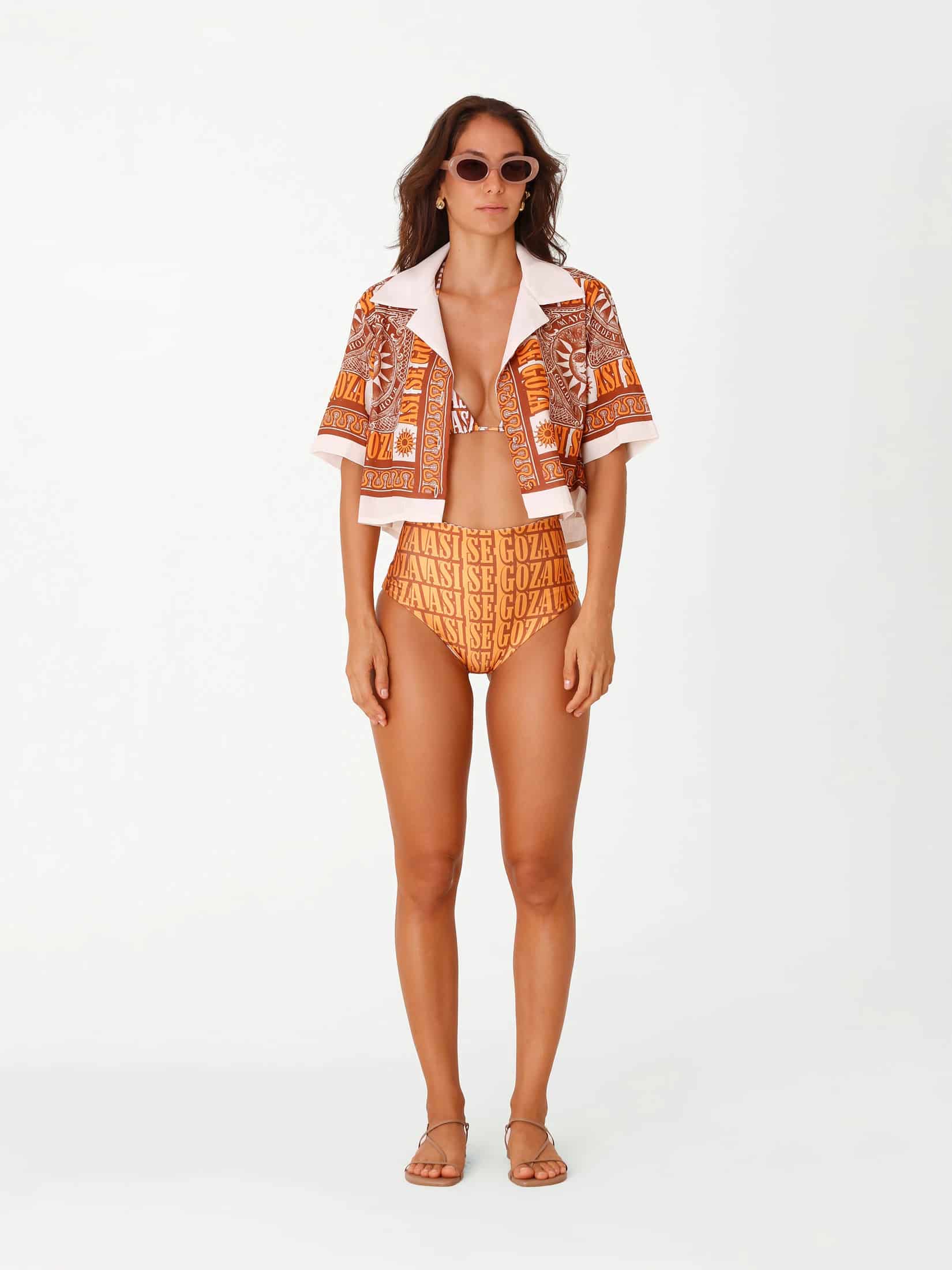Cropped Blouse Goza - Terracota - miniatura 1