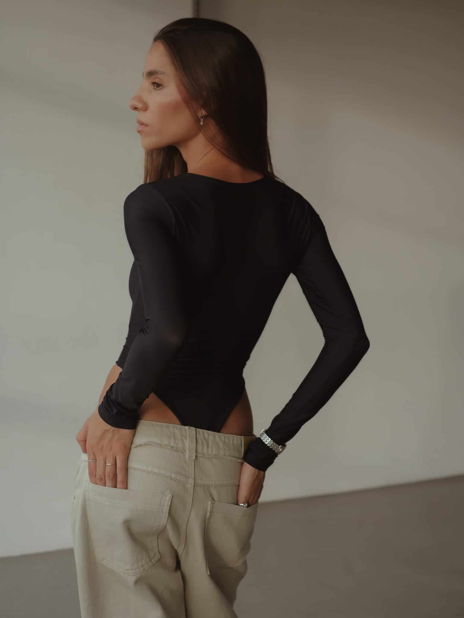 OPEN CURVE BODYSUIT - BLACK - miniatura 5