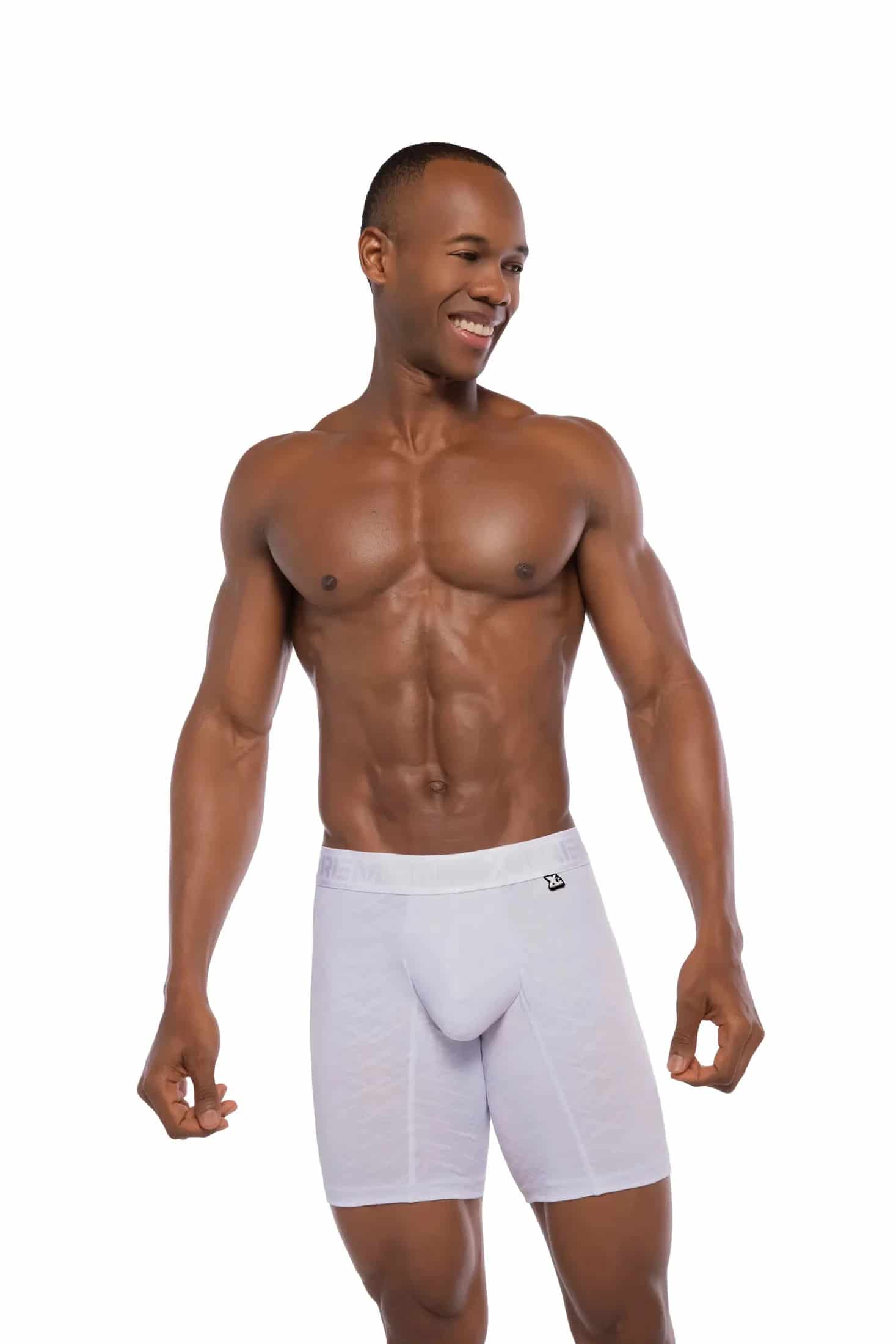 BOXER CLASICO LARGO MICROFIBRA JACQUARD GEMA BLANCO - miniatura 1
