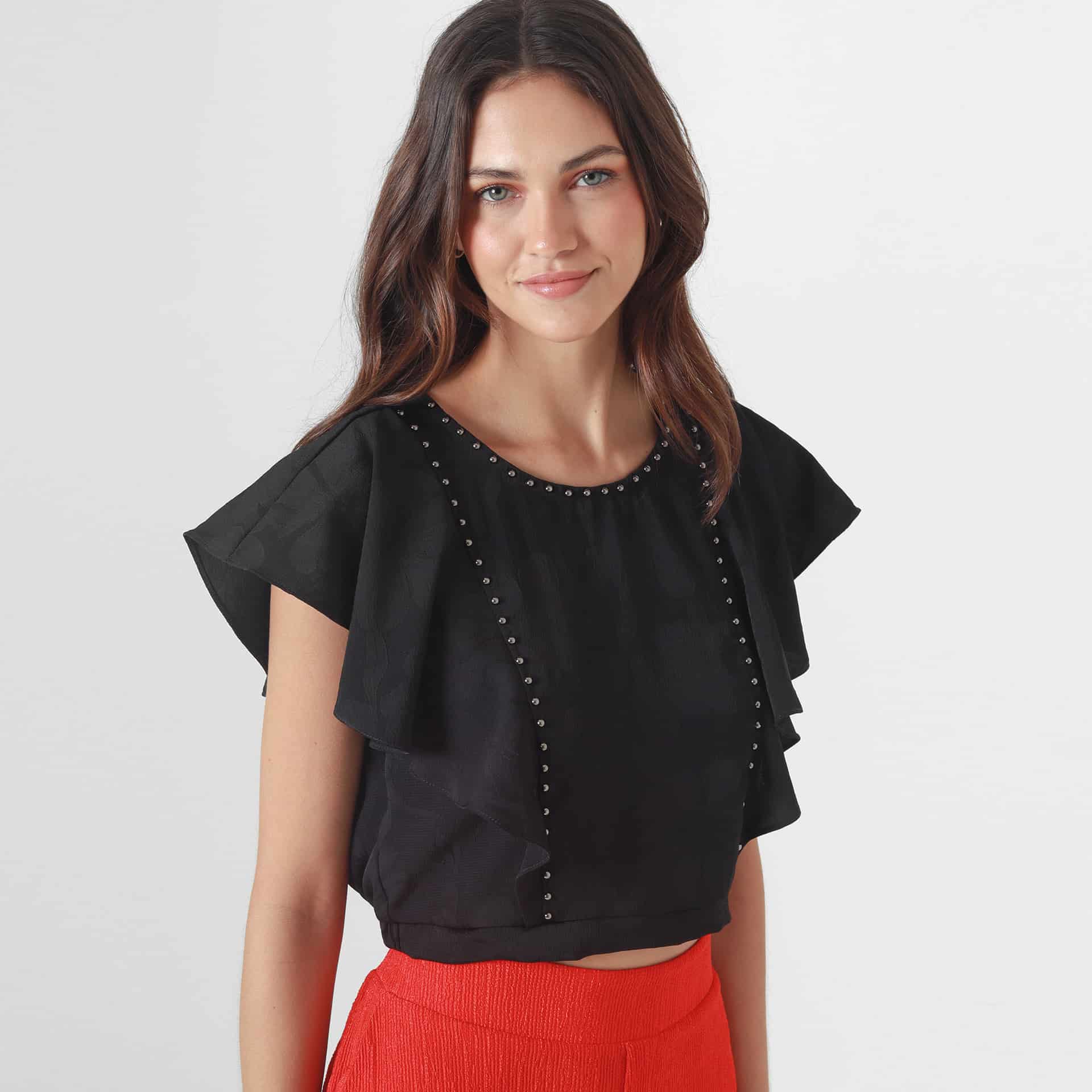 Blusa Cuello Redondo Manga Corta - miniatura 4