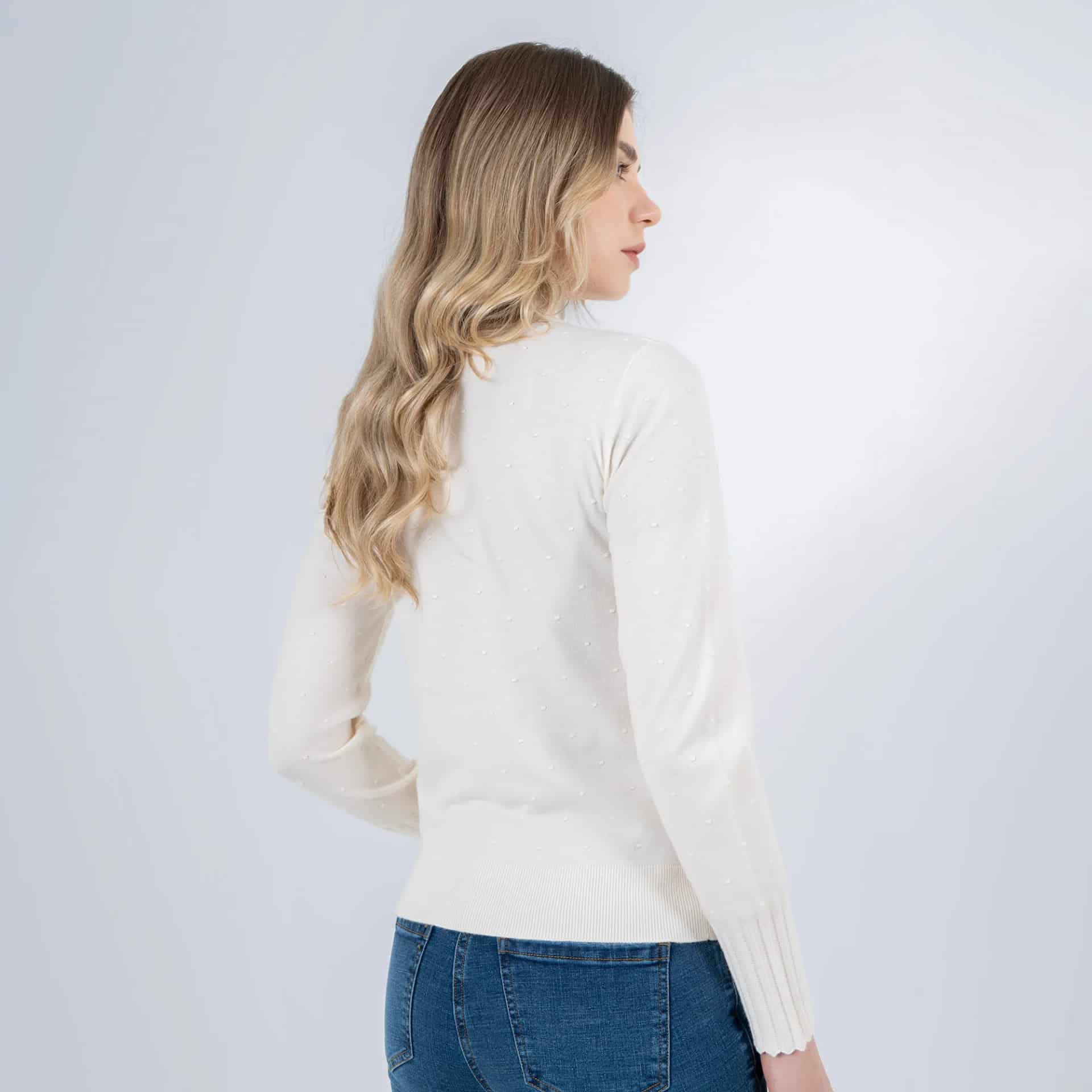 Sweater textura pepas cuello redondo manga larga - miniatura 12