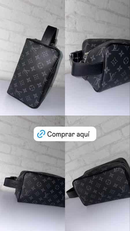 NECESER LOUIS VUITTON NEGRO CON GRIS - miniatura 2