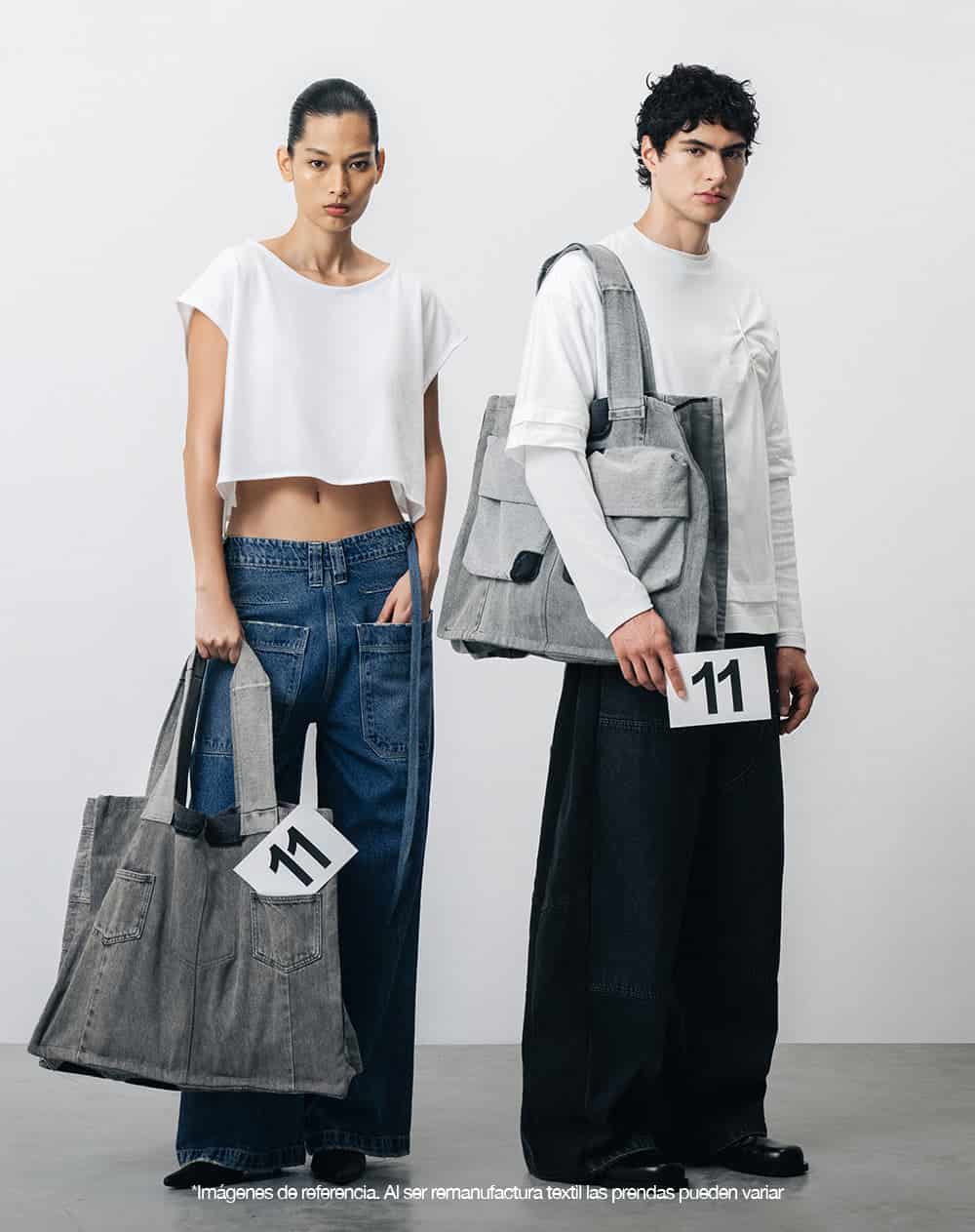 Tote bag denim maxi remanufacturado Gef x Alejandro Crocker mujer - miniatura 4