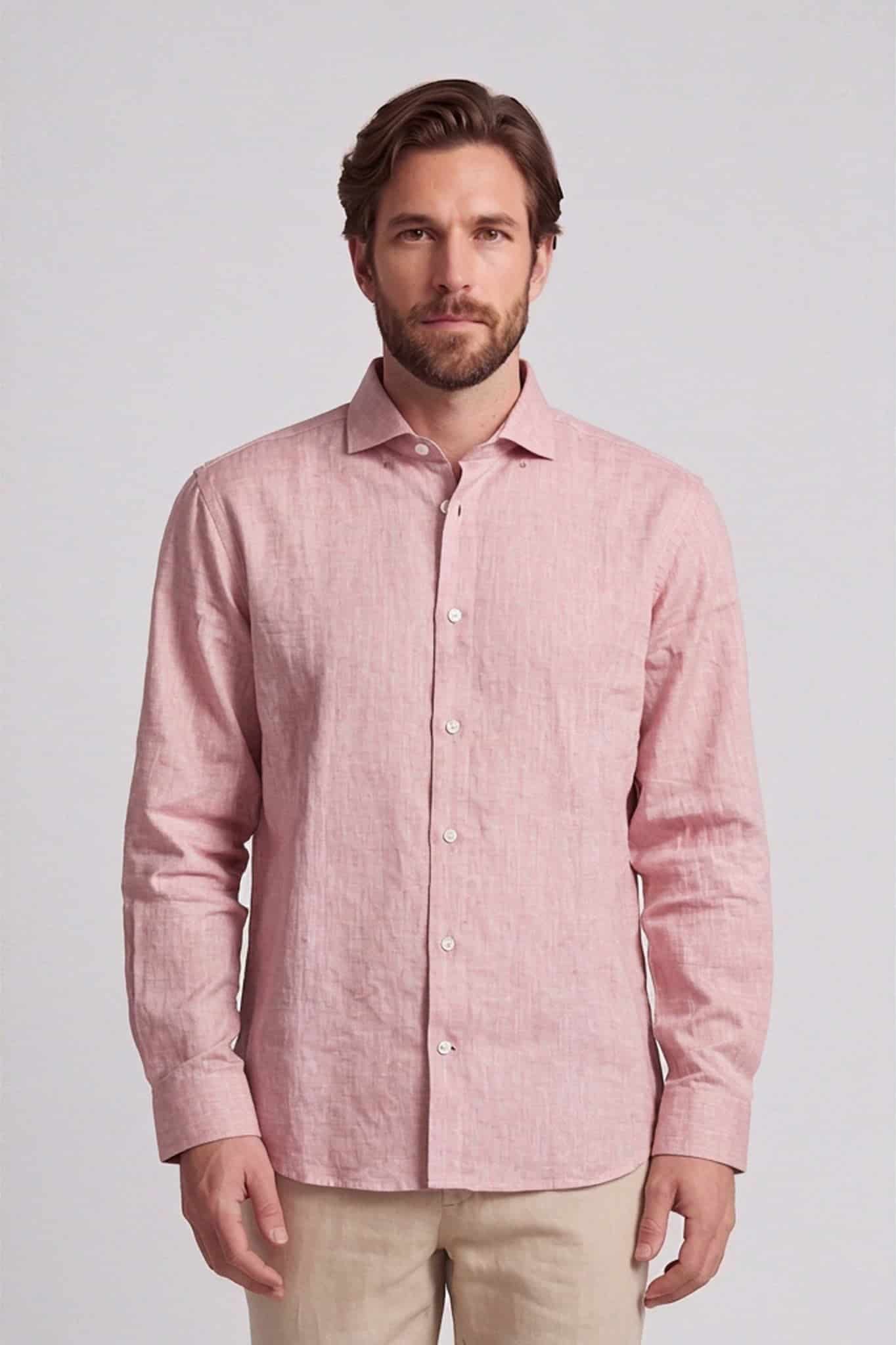 Camisa lino algodon manga larga para hombre Jon Sonen 010225057 - miniatura 5