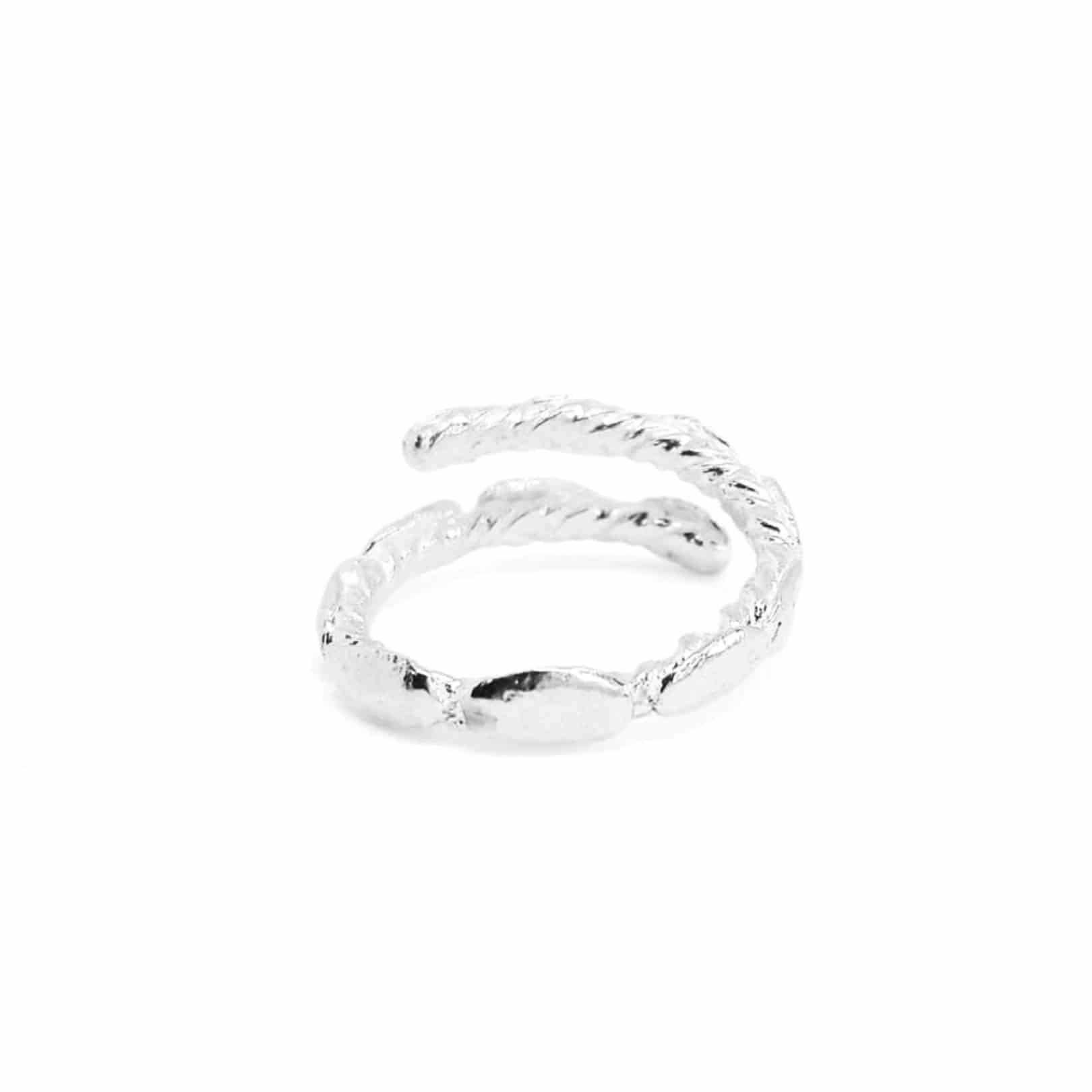 Anillo adaptable pétalos mini  en plata brillante - miniatura 2