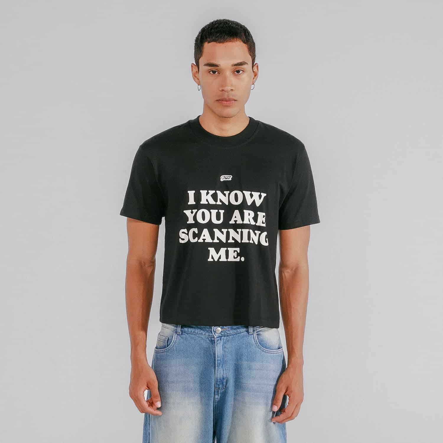 Scanning Cropped Tee - Black - miniatura 2