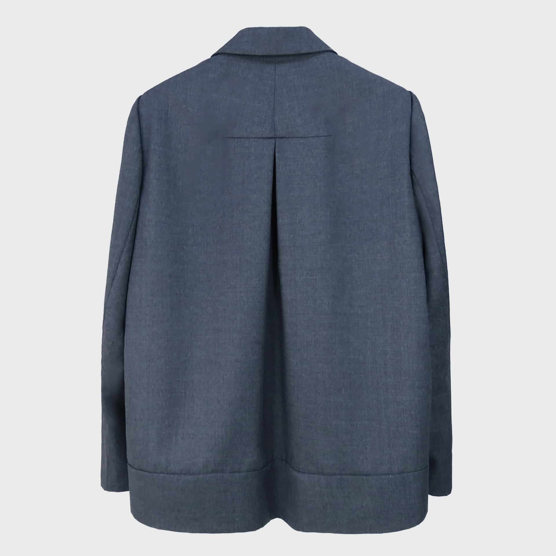 Pullover con Solapa Drapeada Gris Oscuro - miniatura 3