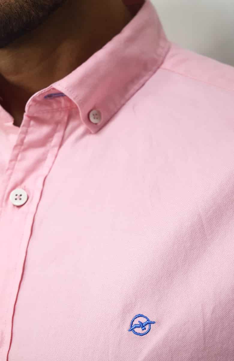 Camisa manga larga Oxford Rosada para Hombre - miniatura 2