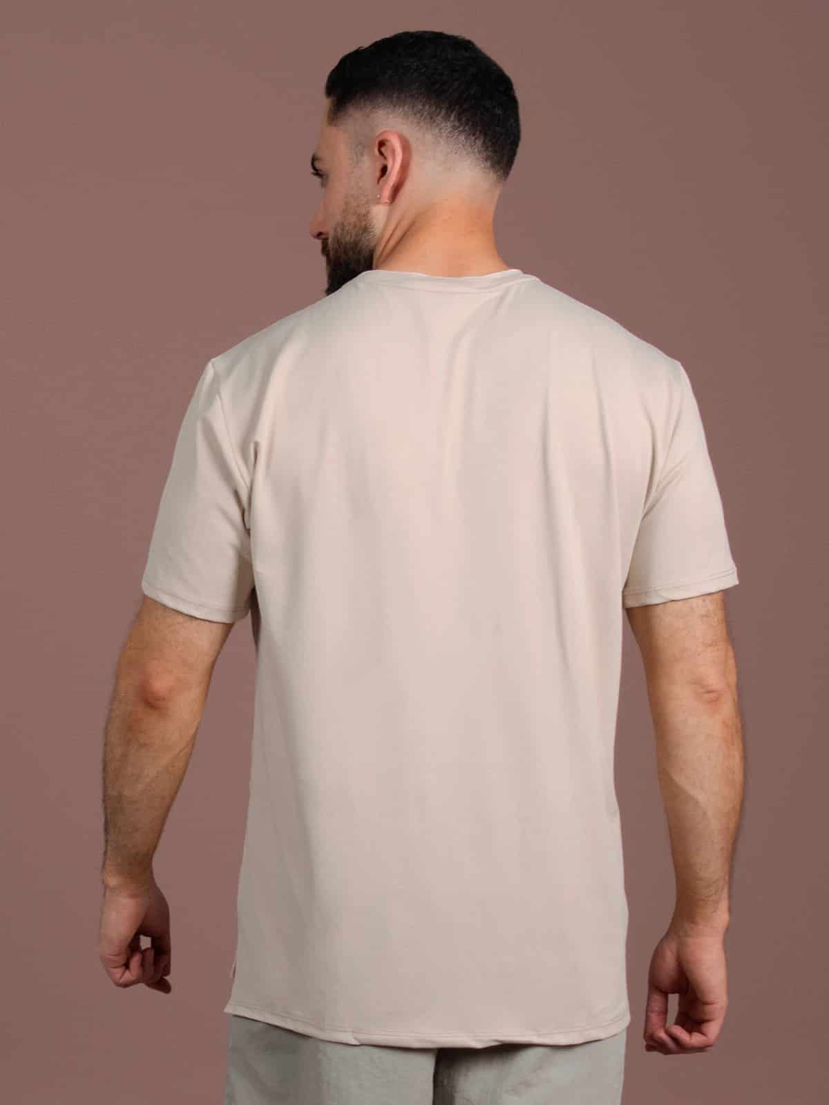 Camiseta tec hombre beige claro - miniatura 4