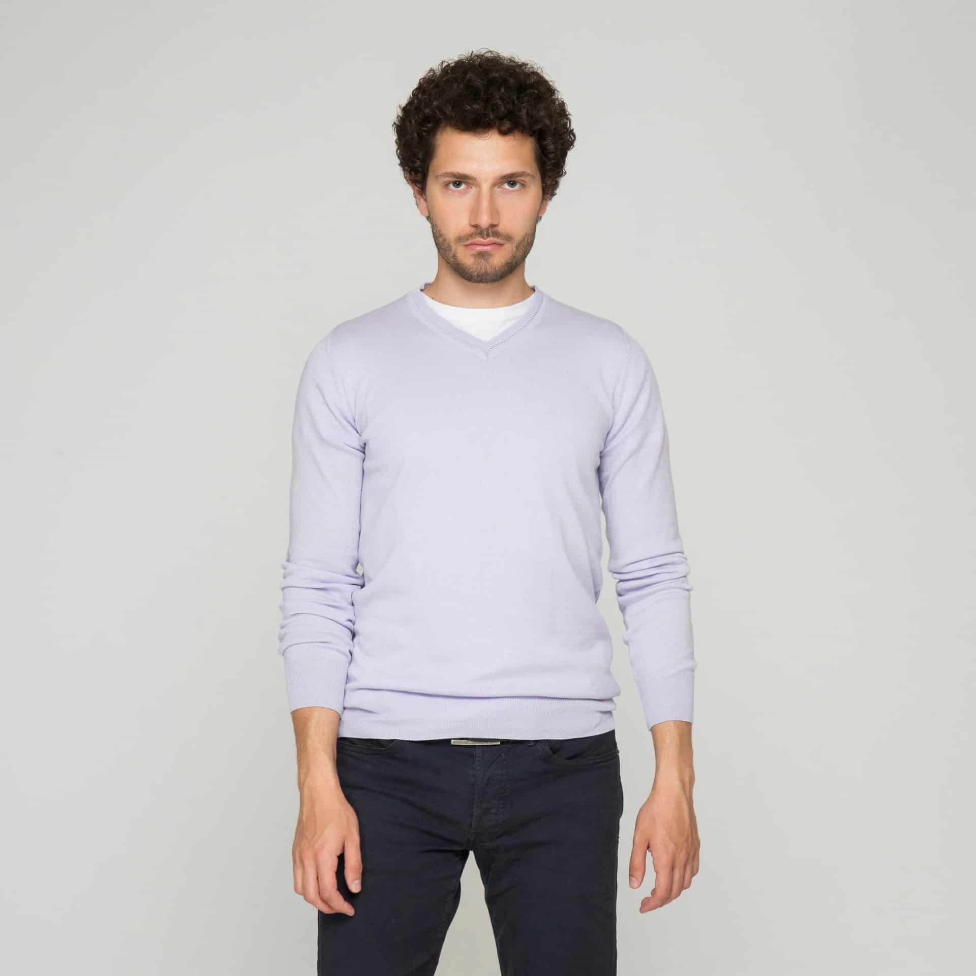 Saco Cuello V Algodón Lila - miniatura 2