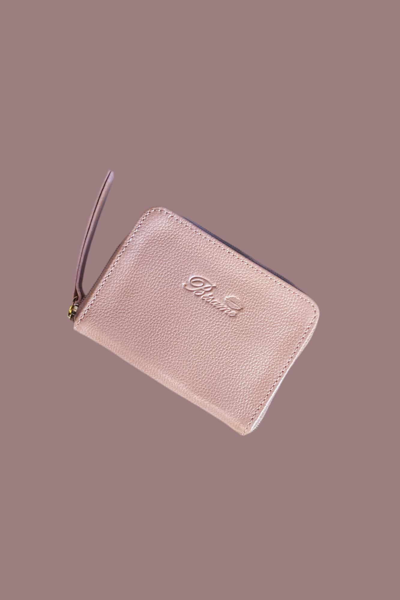 Miniwallet en cuero palo rosa bésame - miniatura 2