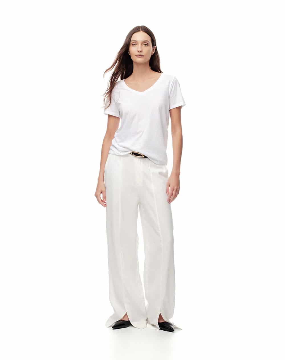 Camiseta regular algodón blanca mujer - miniatura 5