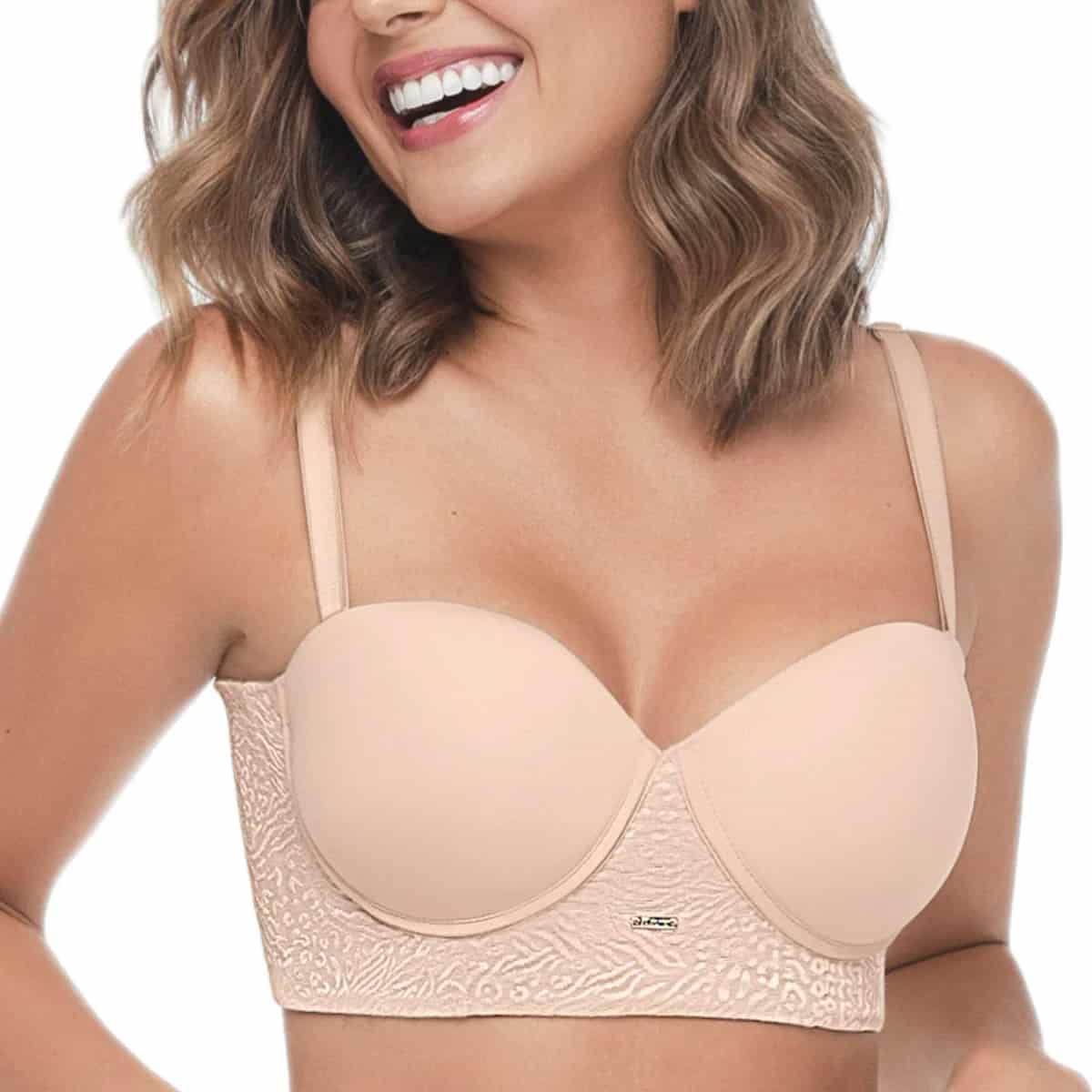 BUSTIER STRAPLESS CON DISEÑO EN ANIMAL PRINT - miniatura 5