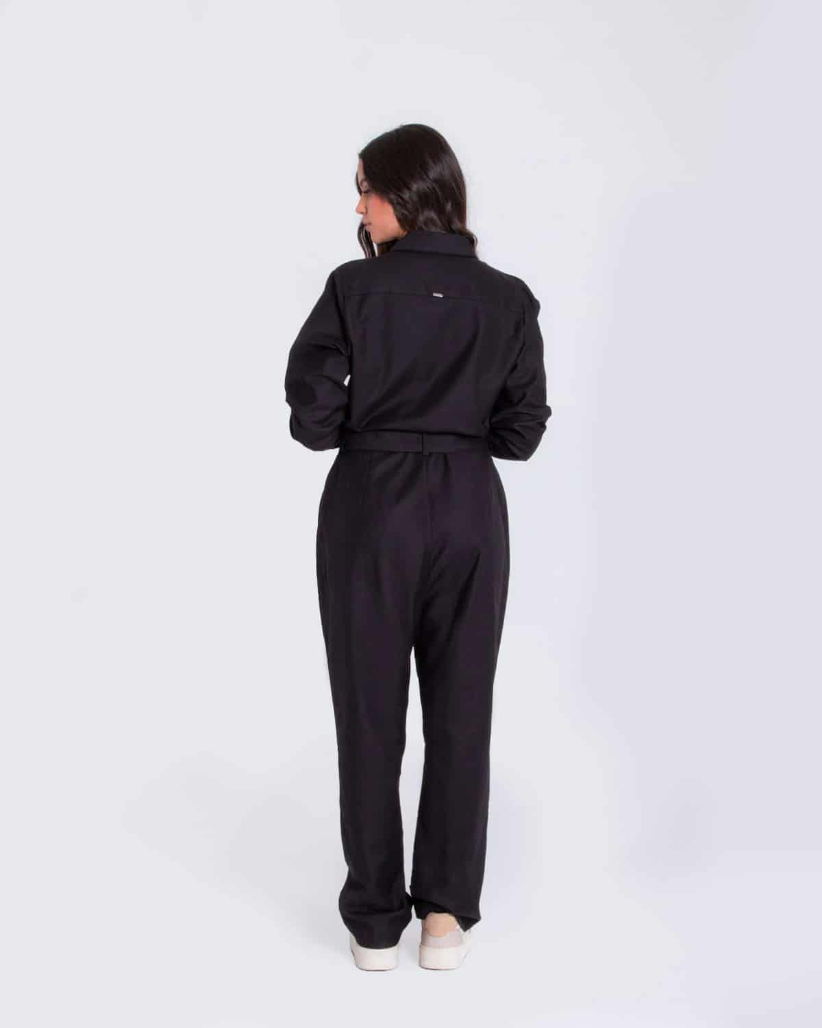 Enterizo regular negro para mujer - miniatura 3