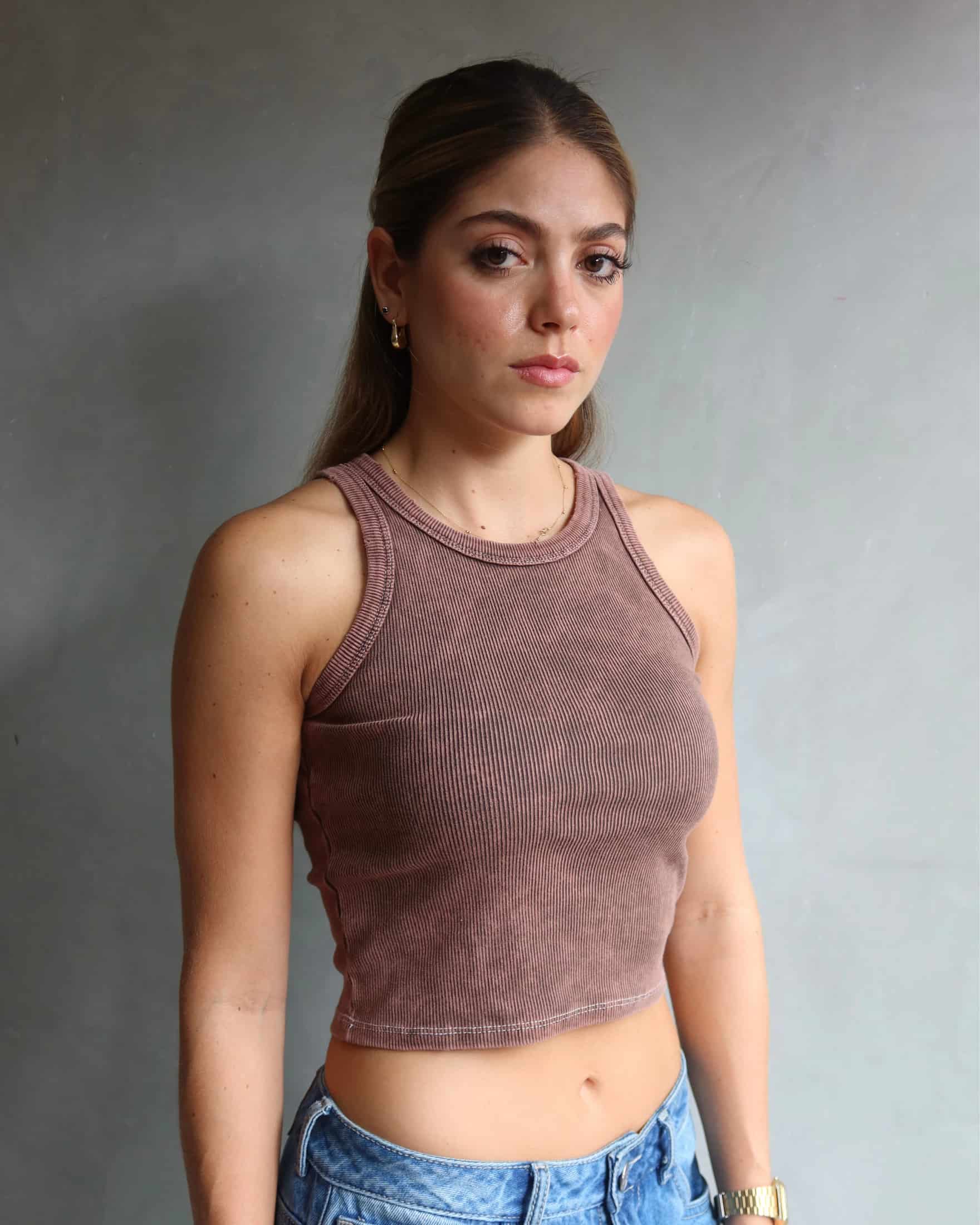 TANK TOP WASHED CAFÉ - miniatura 6