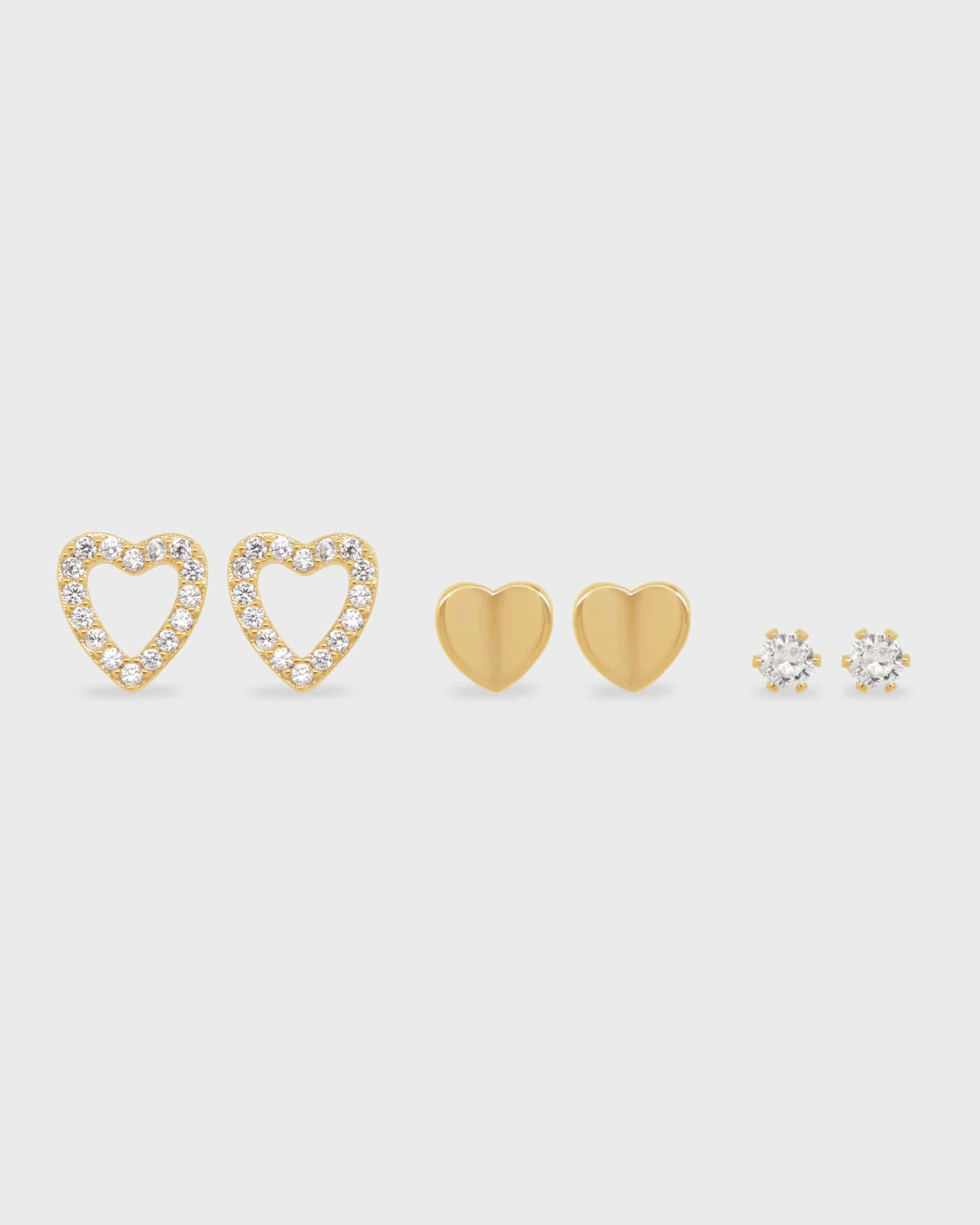Set X3 Aretes Corazones - miniatura 2